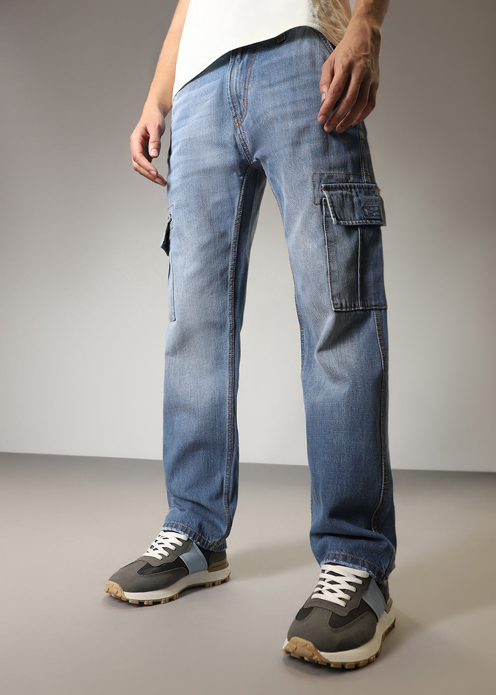 Slate Blue Baggy fit Jeans