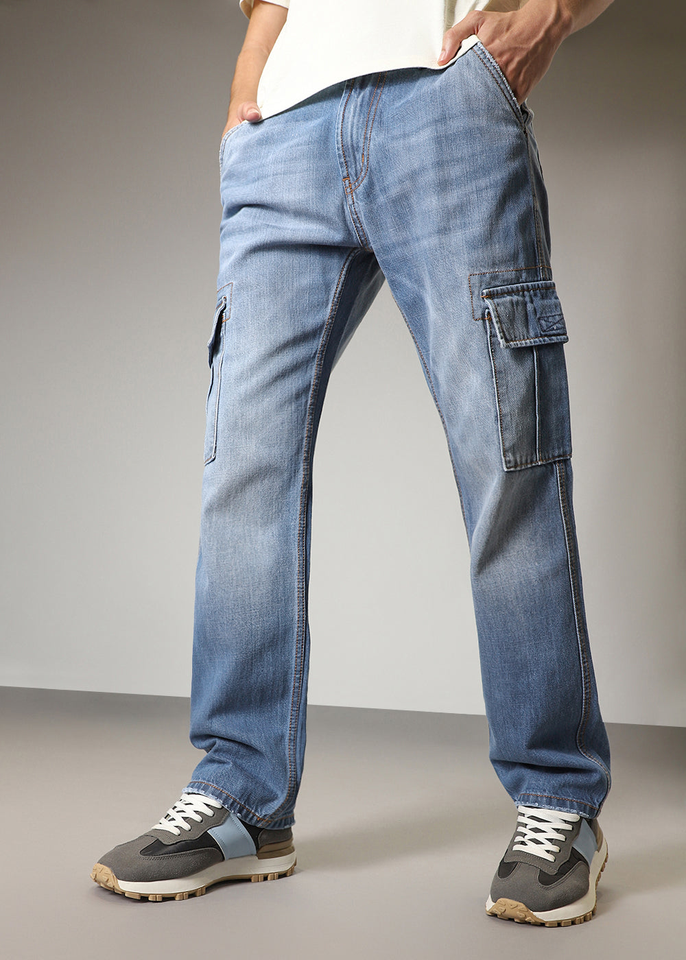 Slate Blue Baggy fit Jeans