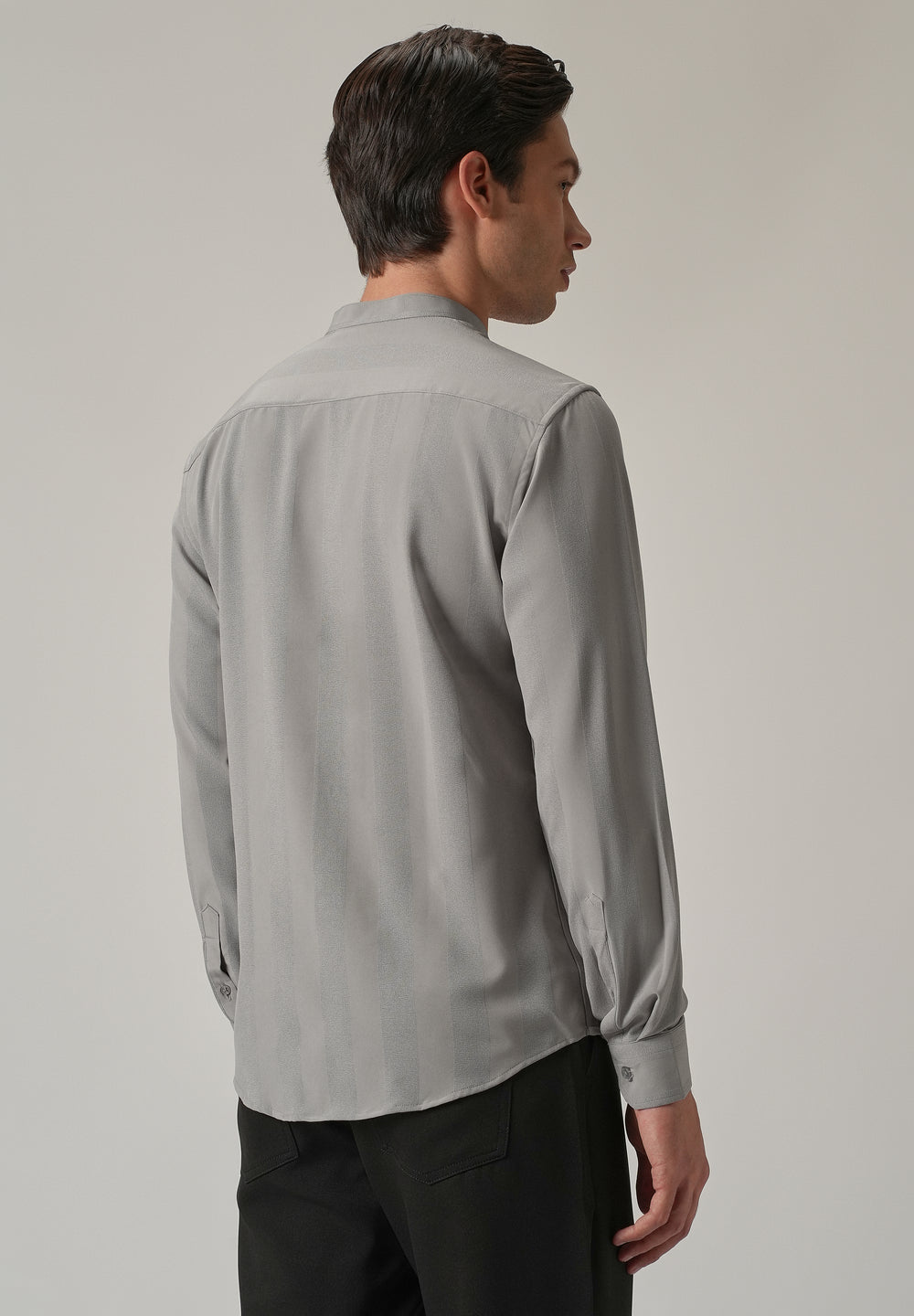 Slate Grey Plain Shein Patterned Shirt