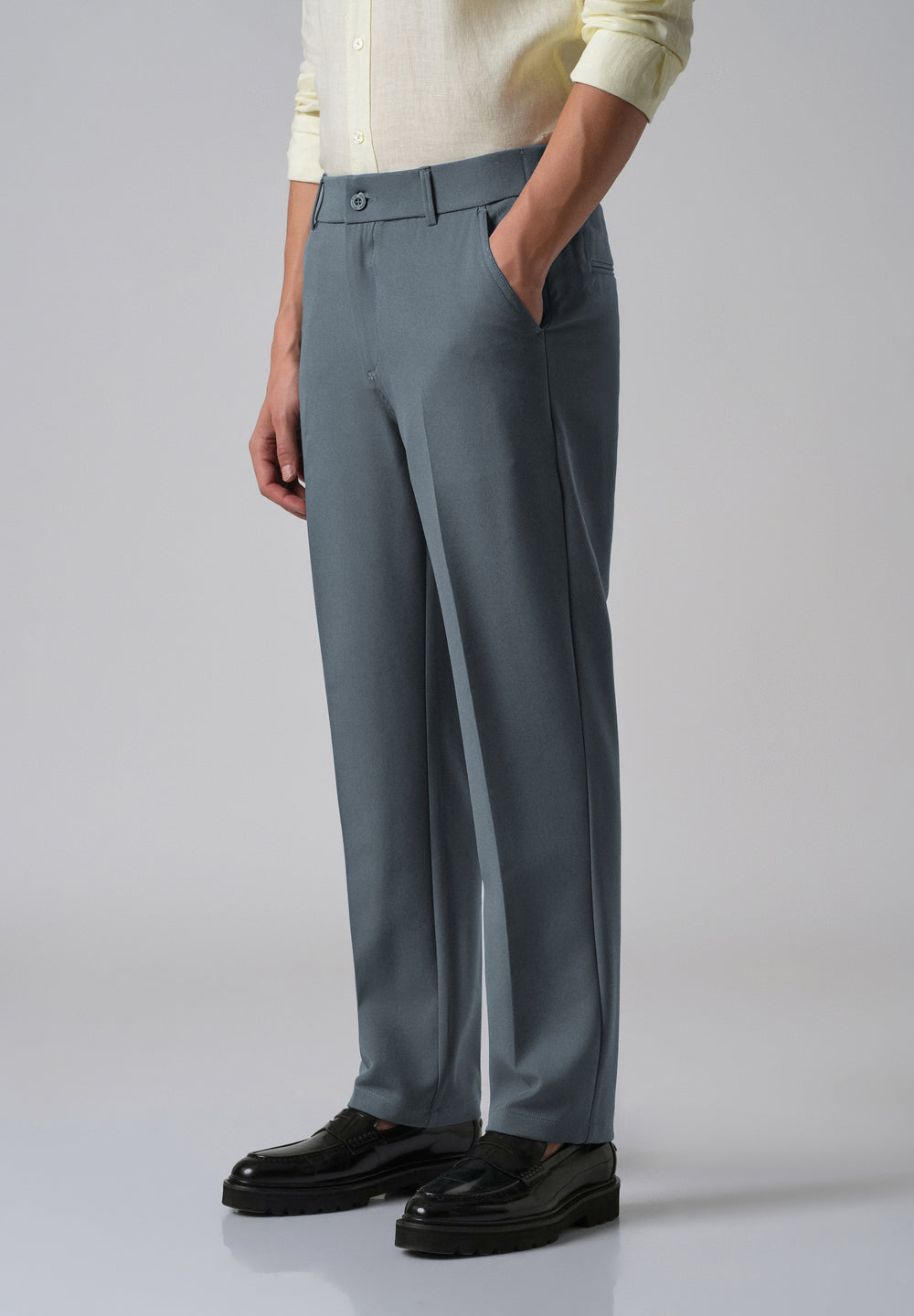 Slate Grey Relaxed Fit Trousers