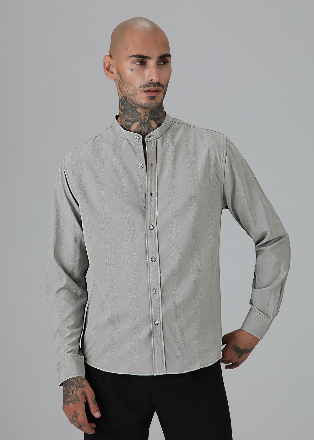 Slate Grey Shein Patterned Shirt