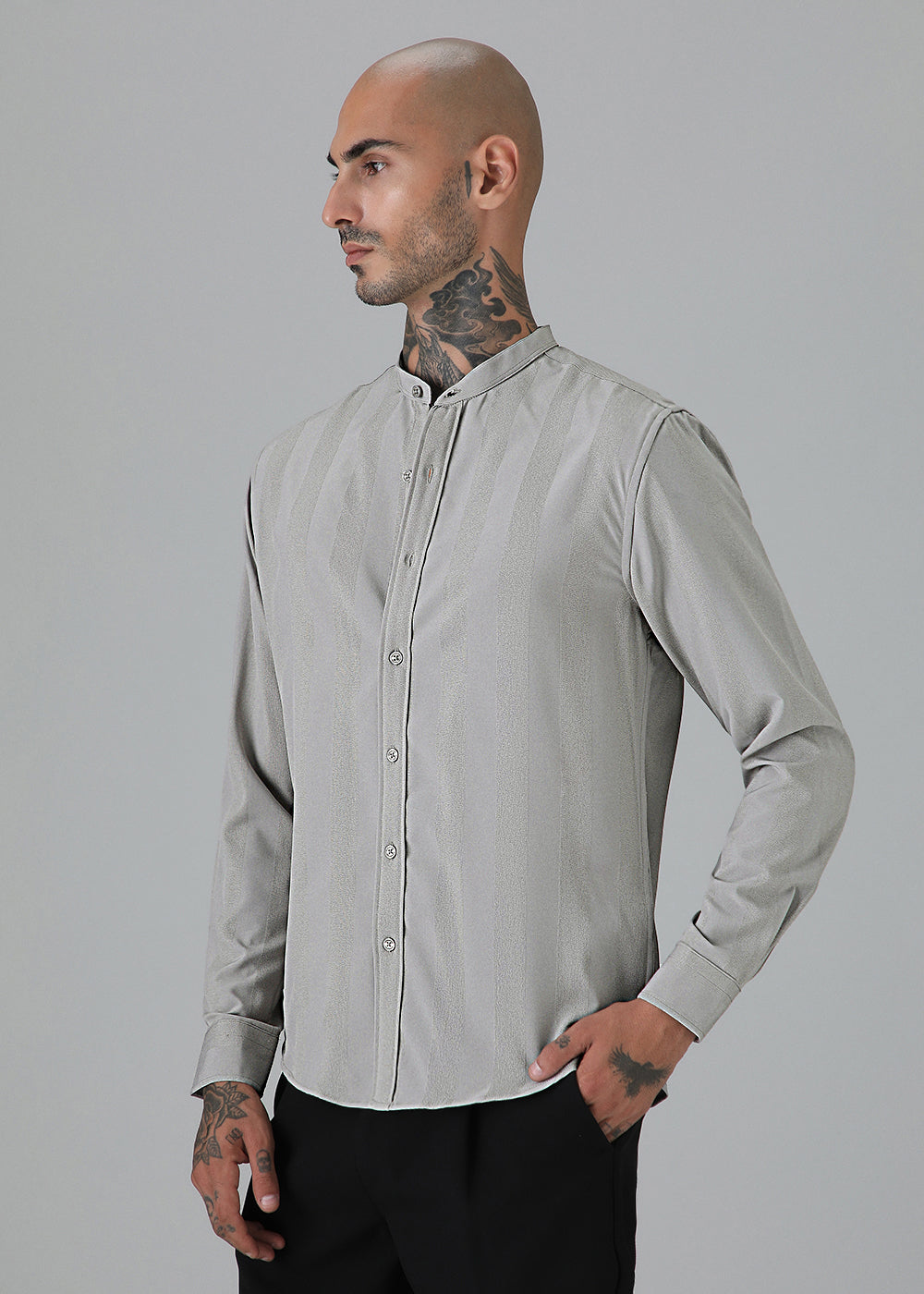 Slate Grey Shein Patterned Shirt