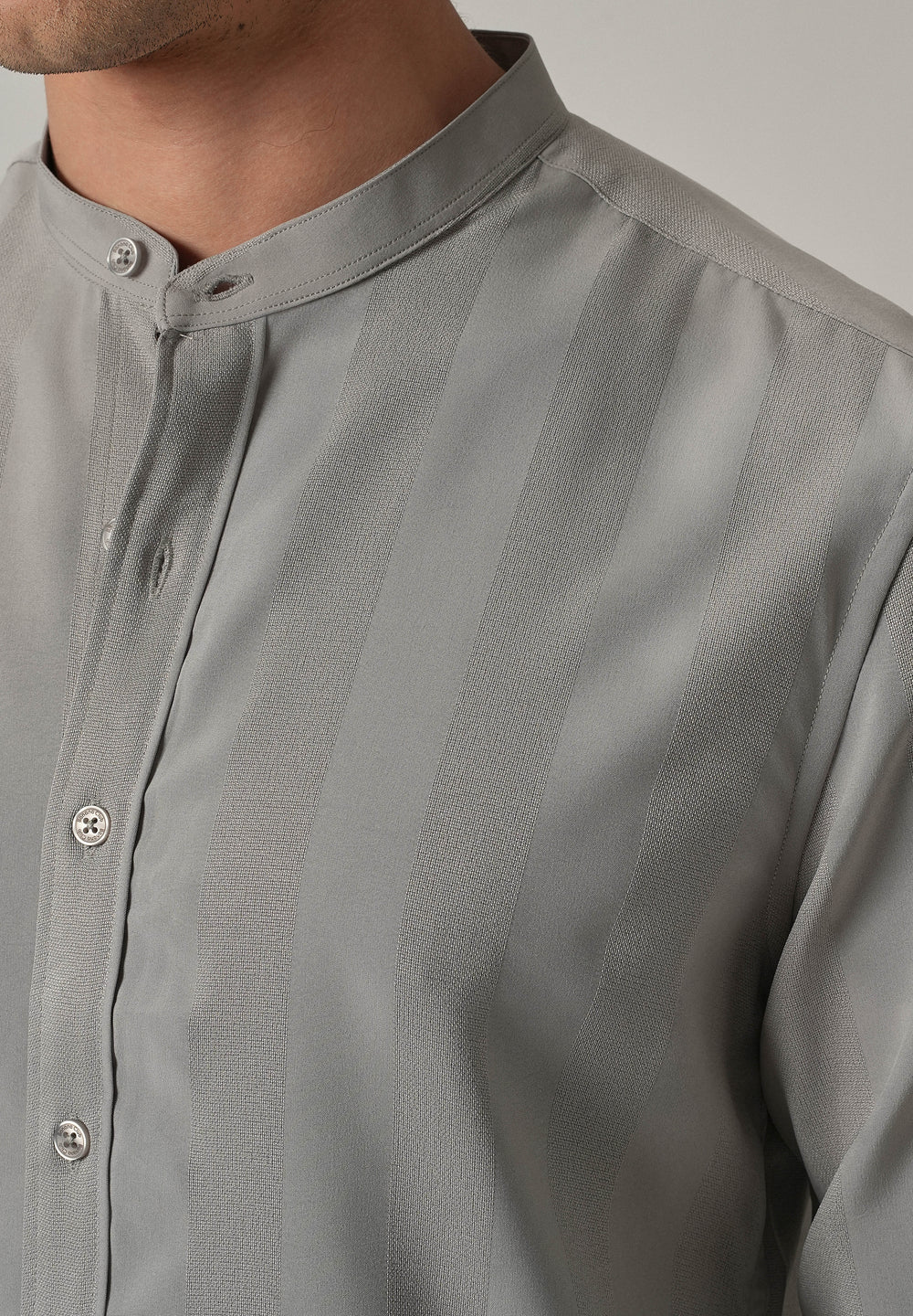 Slate Grey Plain Shein Patterned Shirt