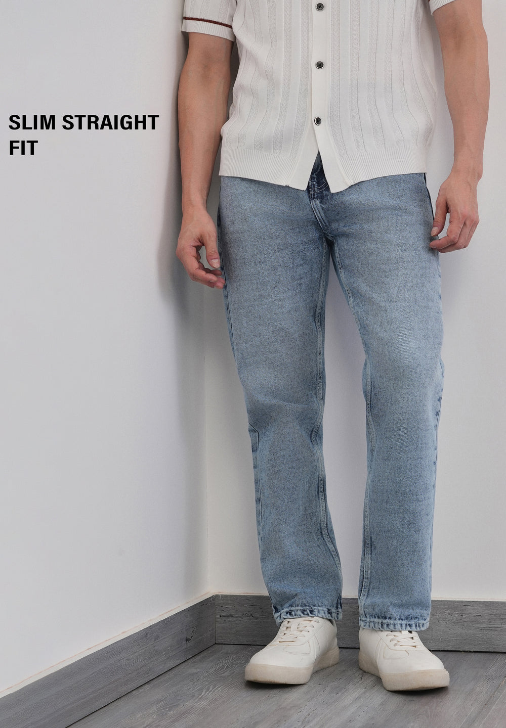 Slim Straight Fit Light Wash Jeans