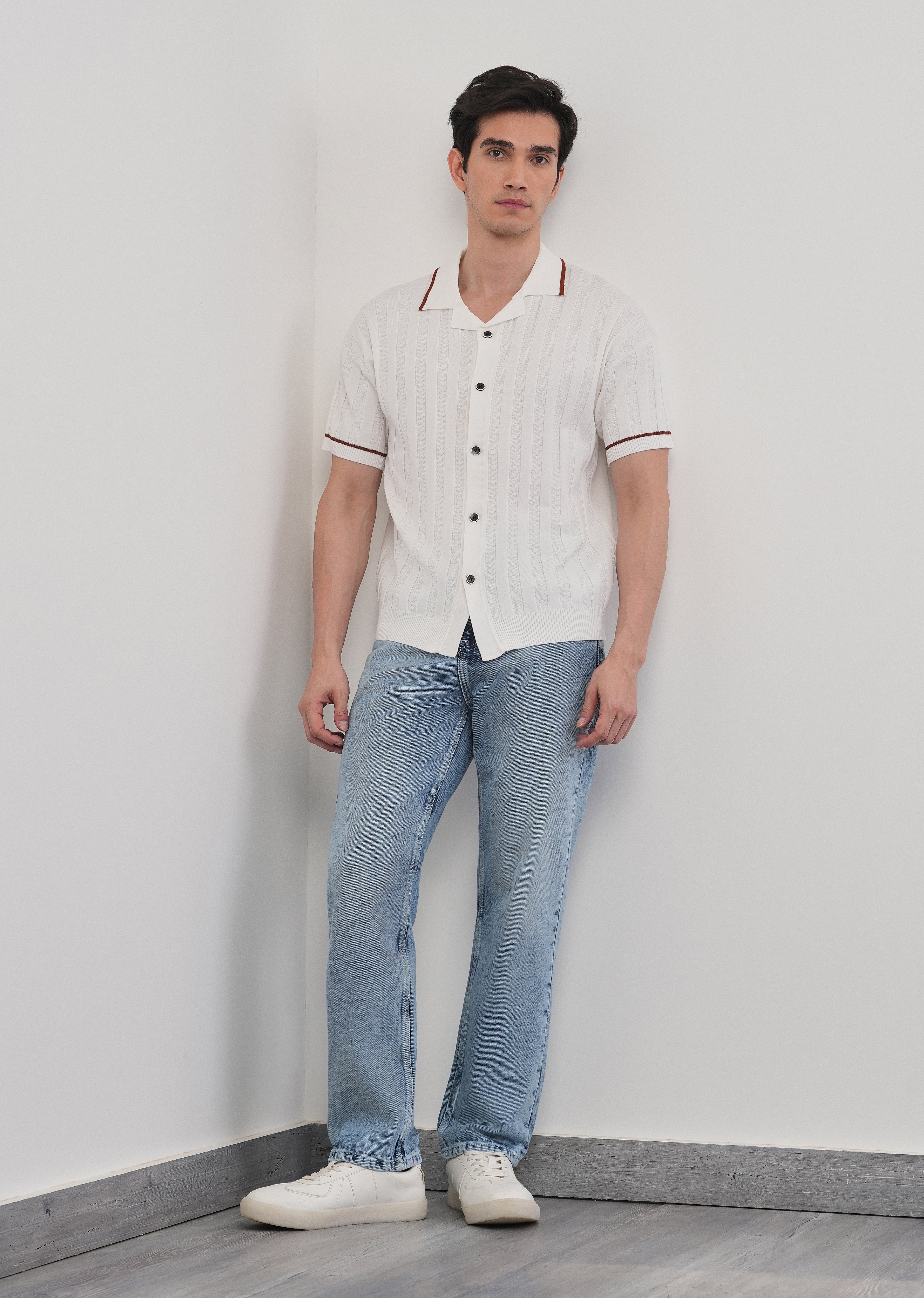 Slim Straight Fit Light Wash Jeans