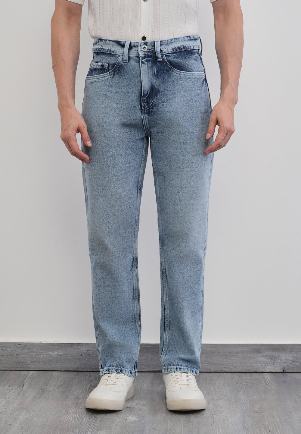 Slim Straight Fit Light Wash Jeans