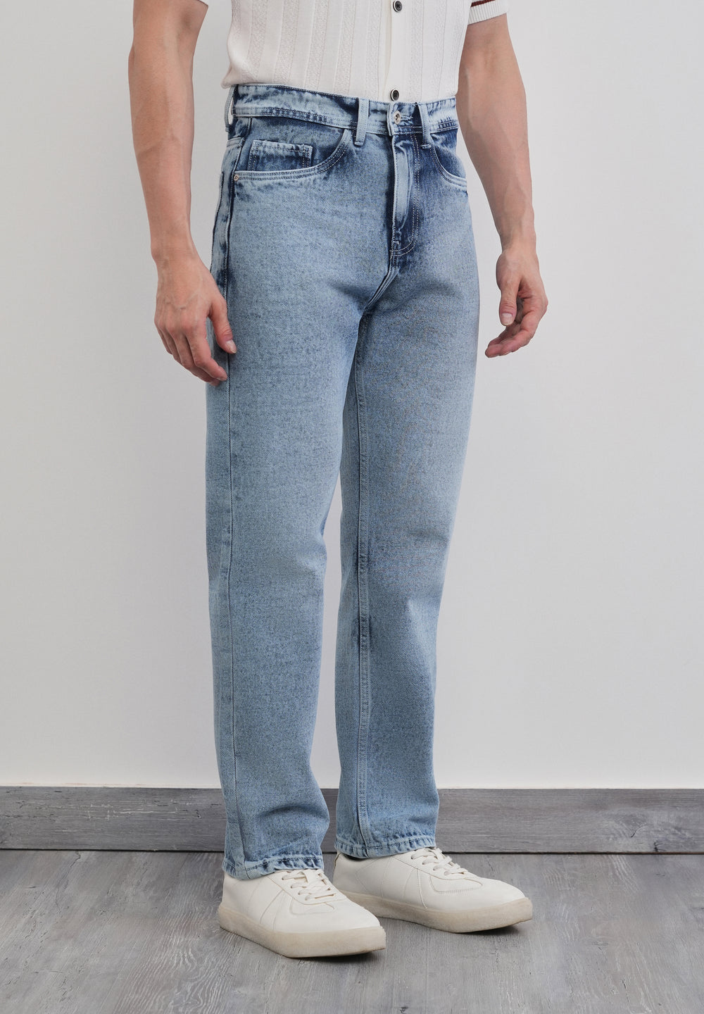 Slim Straight Fit Light Wash Jeans