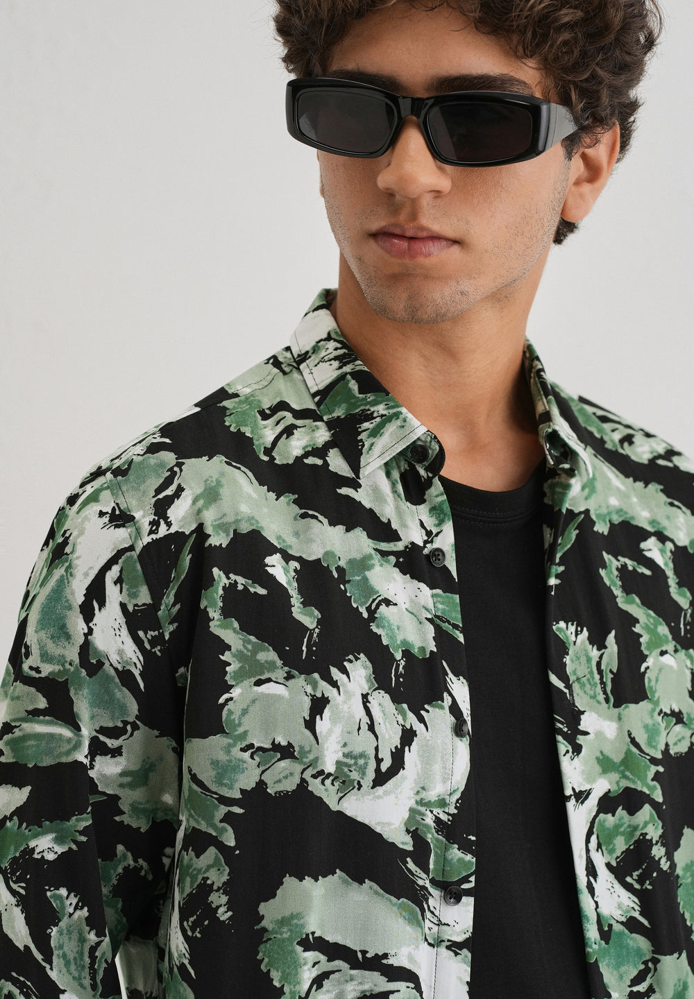 Smoke Green Print Full sleeve shirt