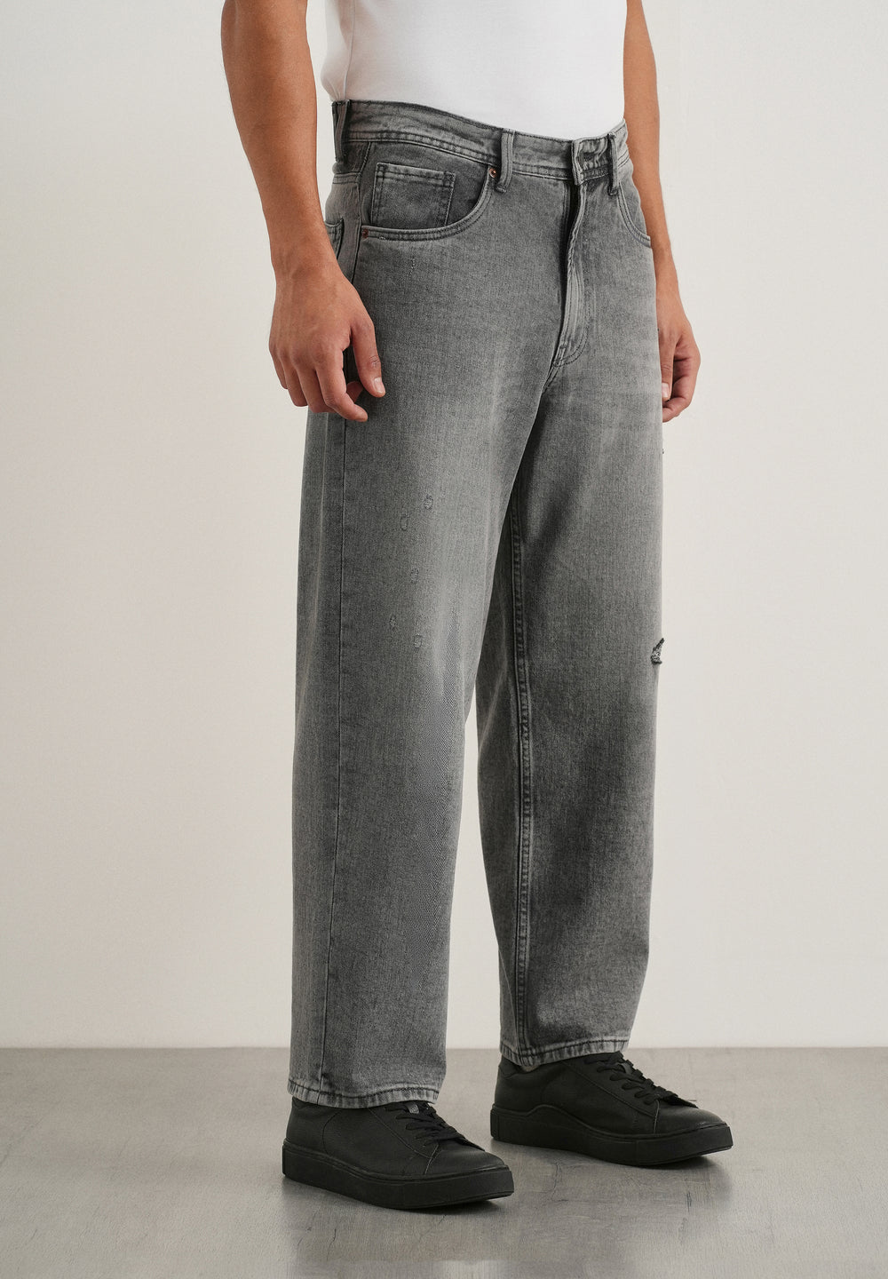 Smoke Grey Baggy Fit Jeans