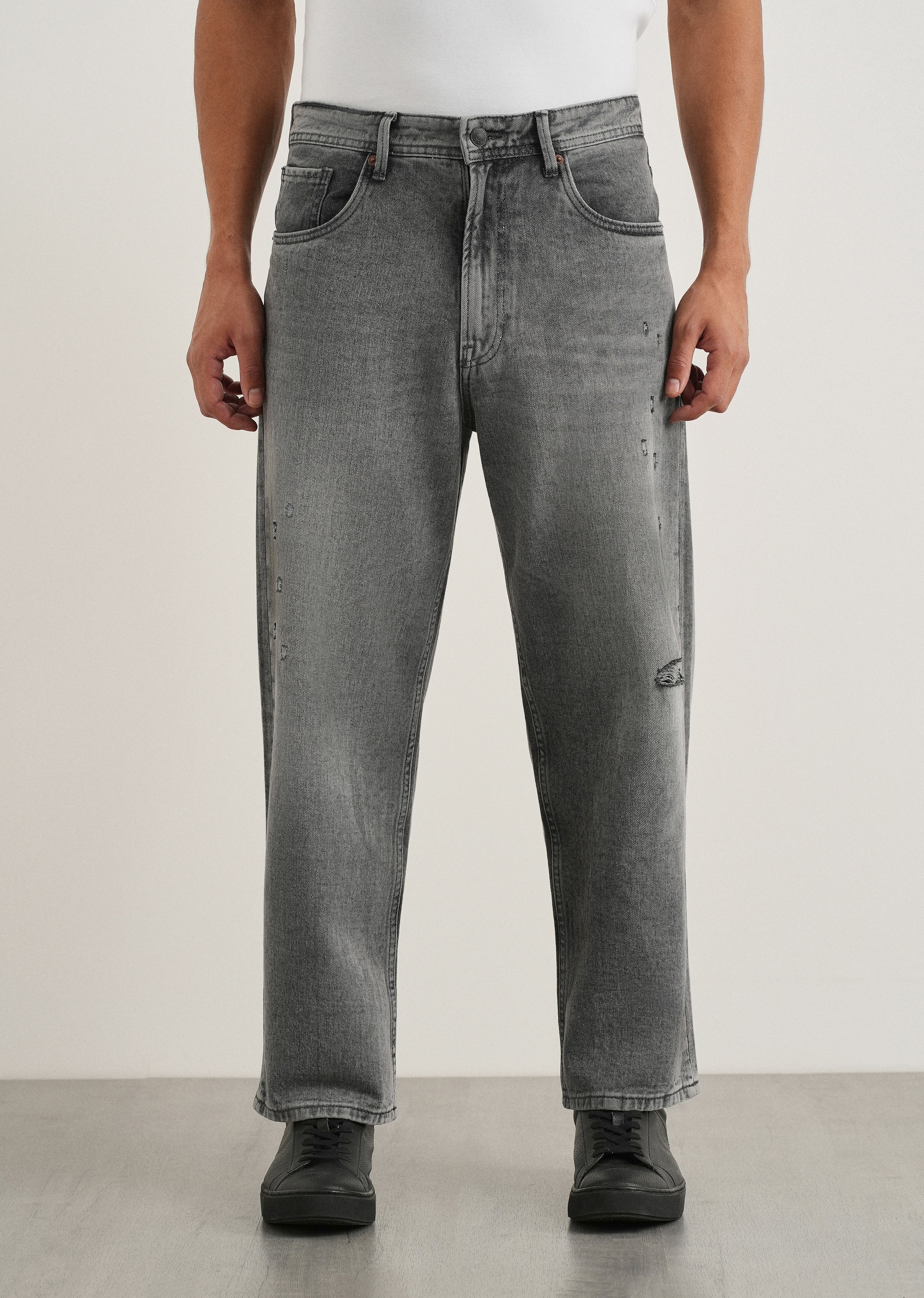Smoke Grey Baggy Fit Jeans
