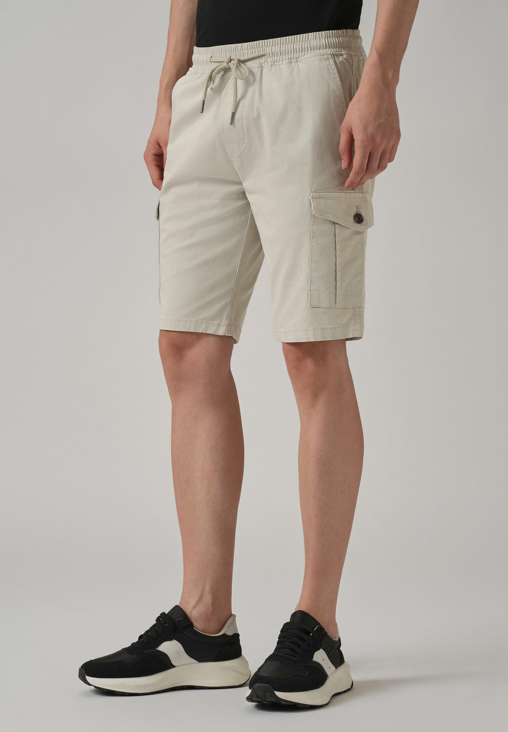 Smoke Grey Cotton Cargo Shorts