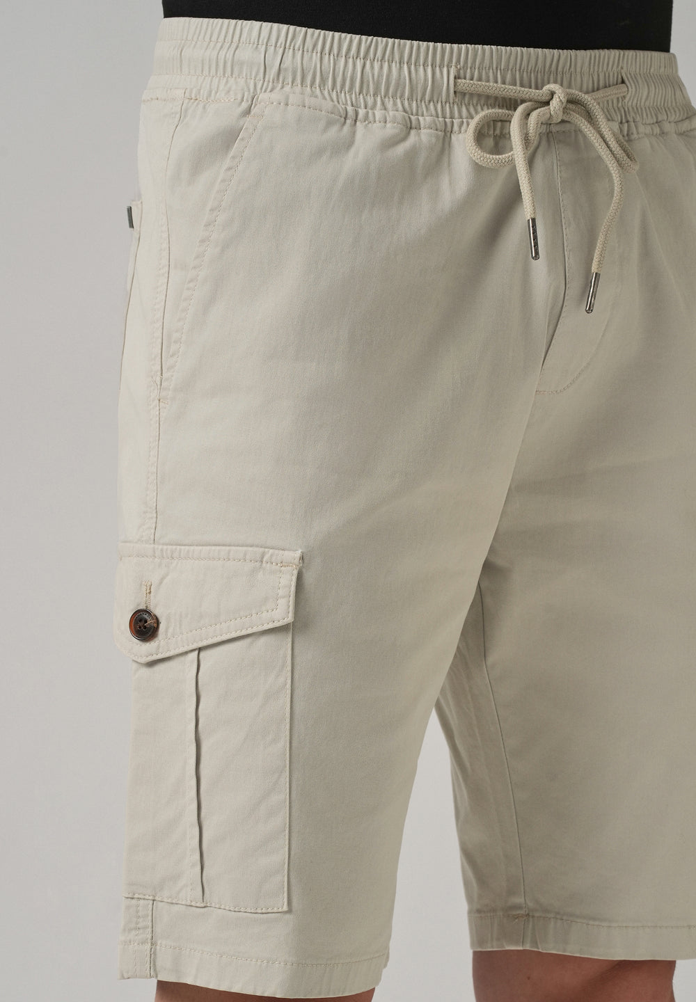 Smoke Grey Cotton Cargo Shorts