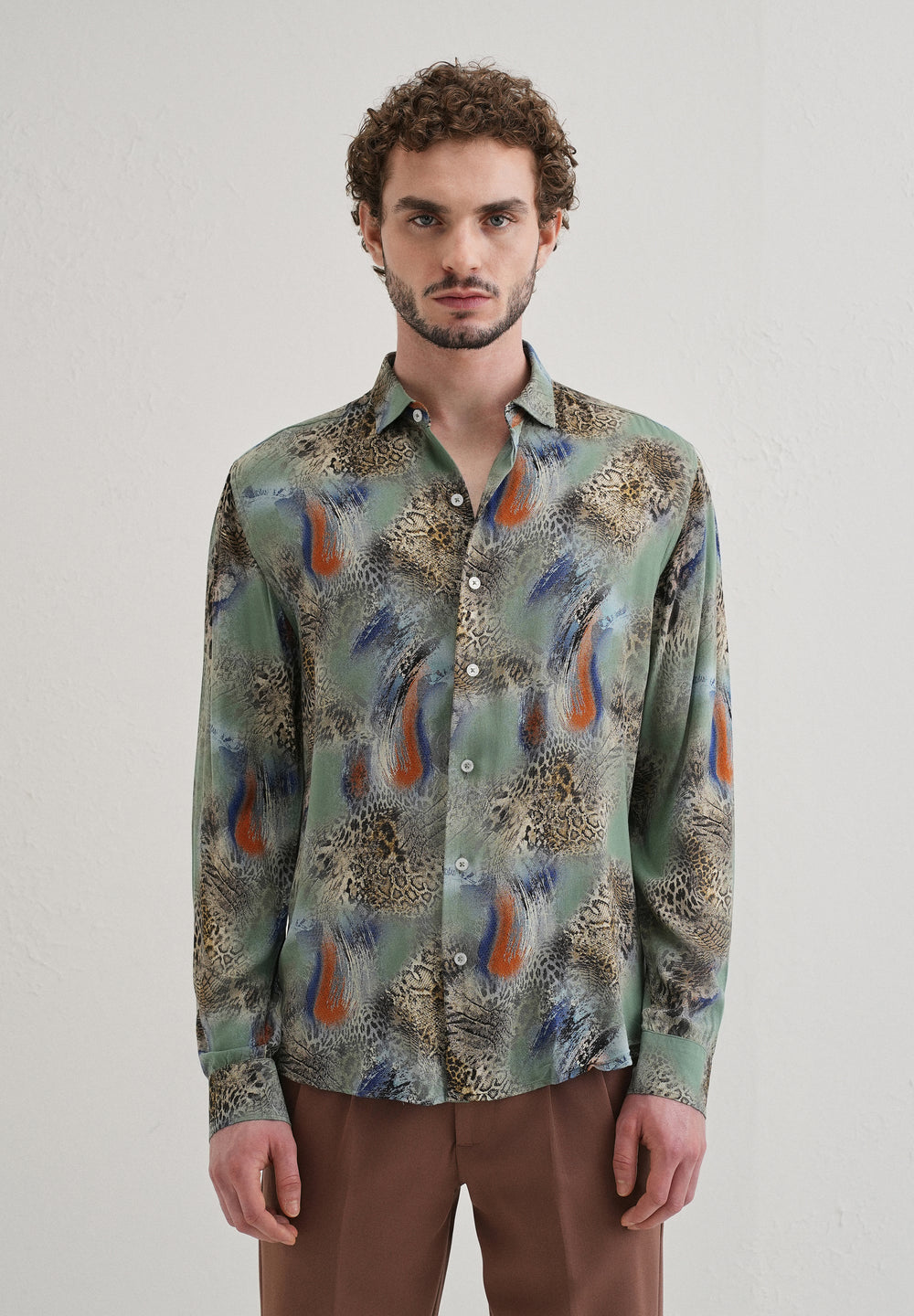 SnakeSkin Green Feather shirt
