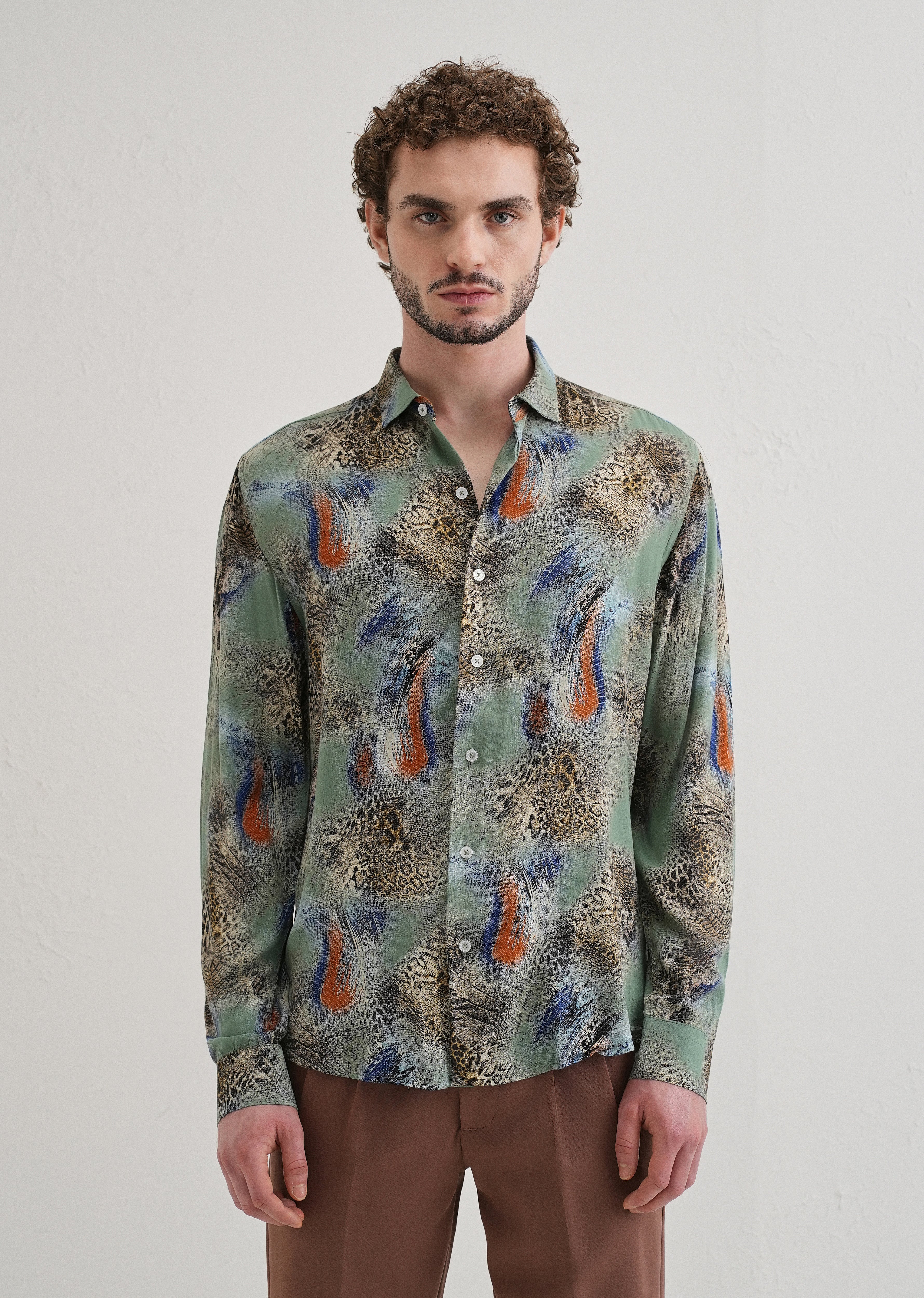 SnakeSkin Green Feather shirt