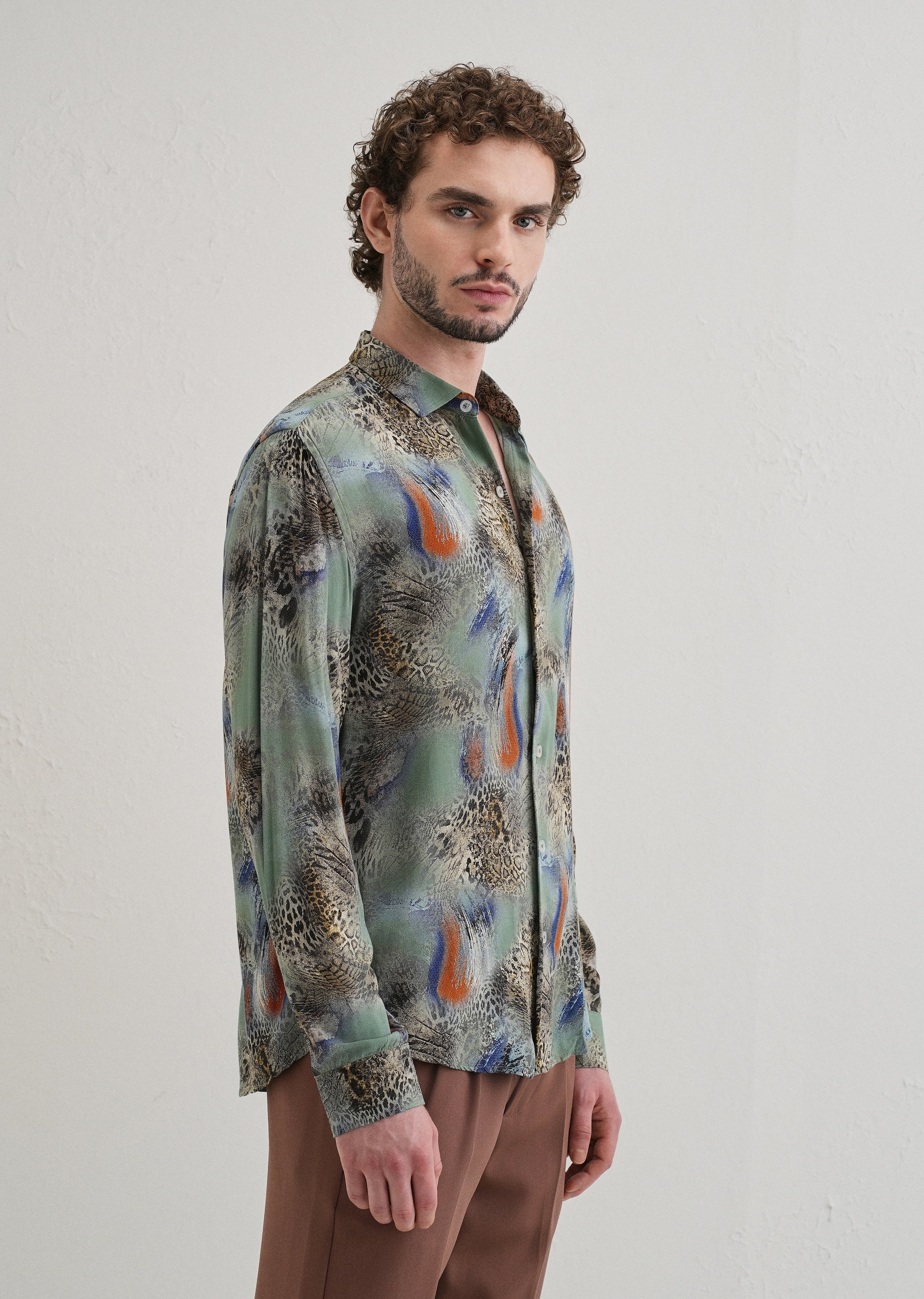 SnakeSkin Green Feather shirt