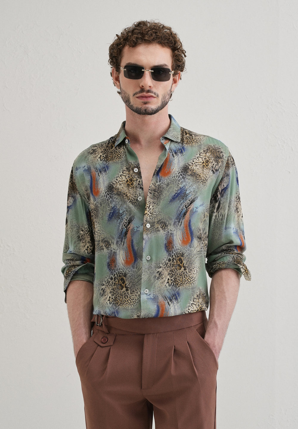 SnakeSkin Green Feather shirt