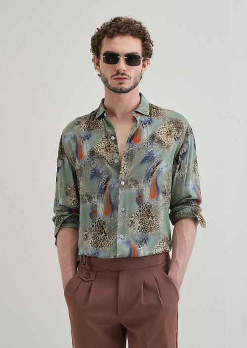 SnakeSkin Green Feather shirt