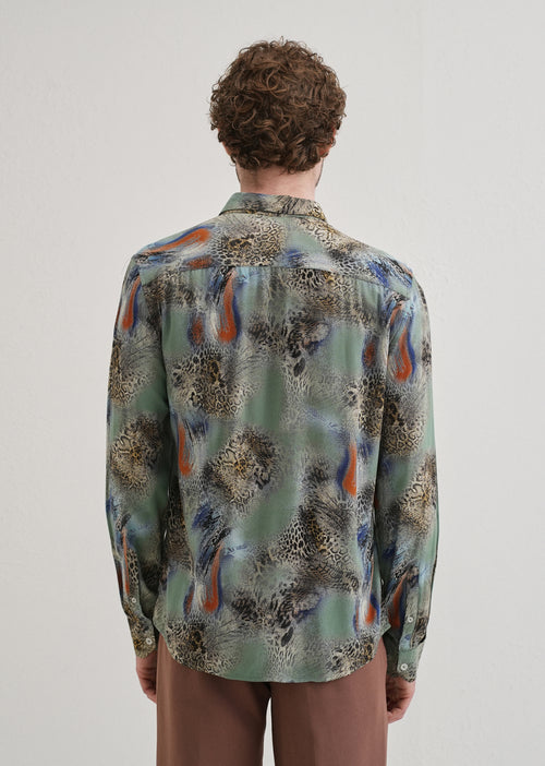 SnakeSkin Green Feather shirt