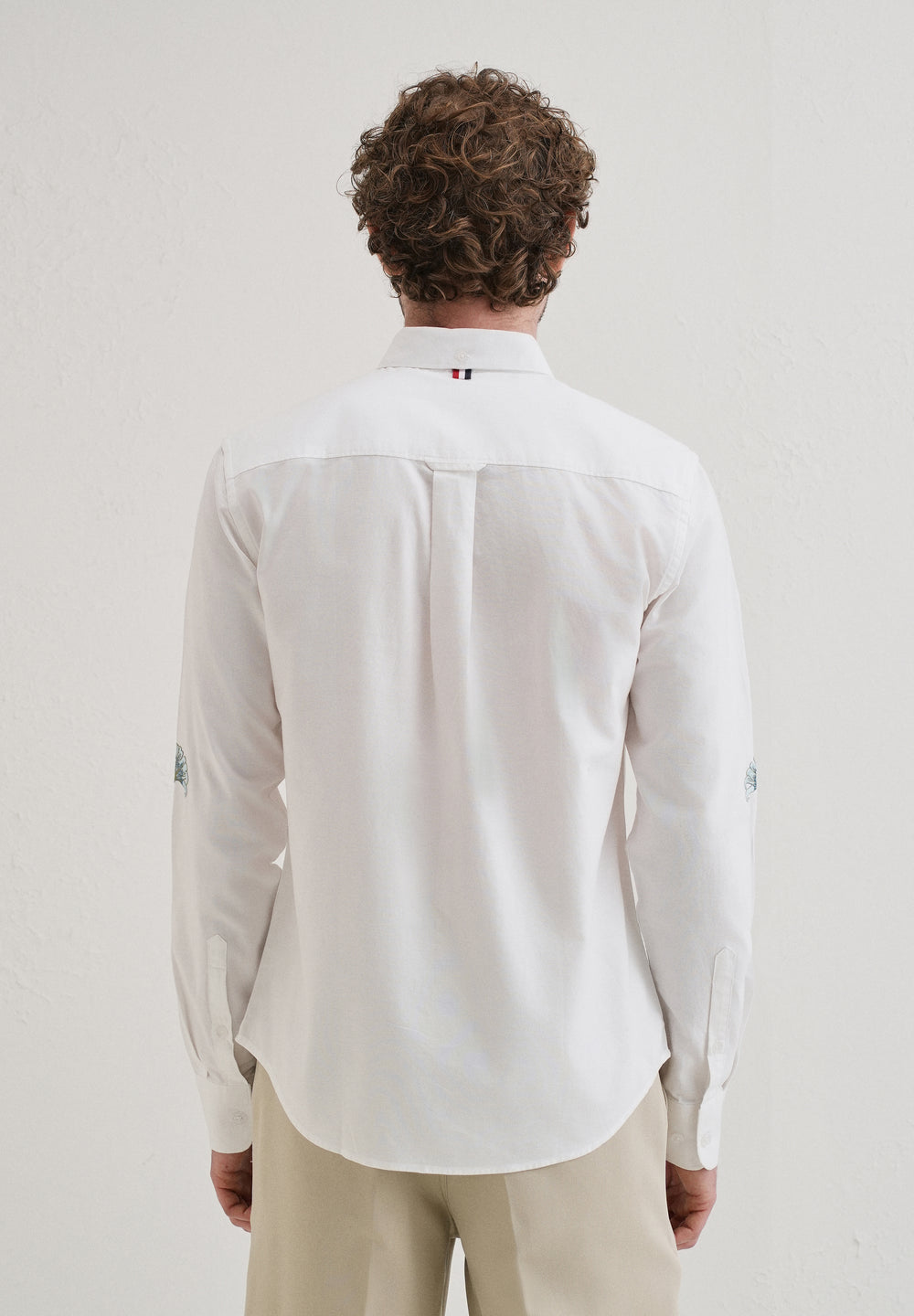 Snow White Floral Embroidery Shirt