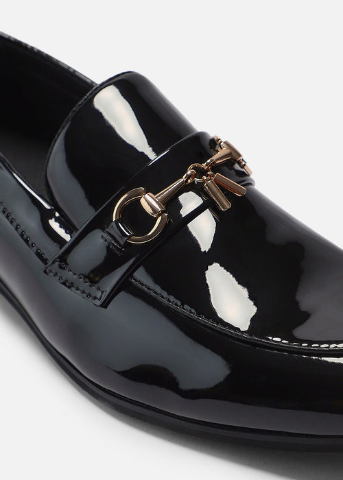 Solid Glossy Black Loafer