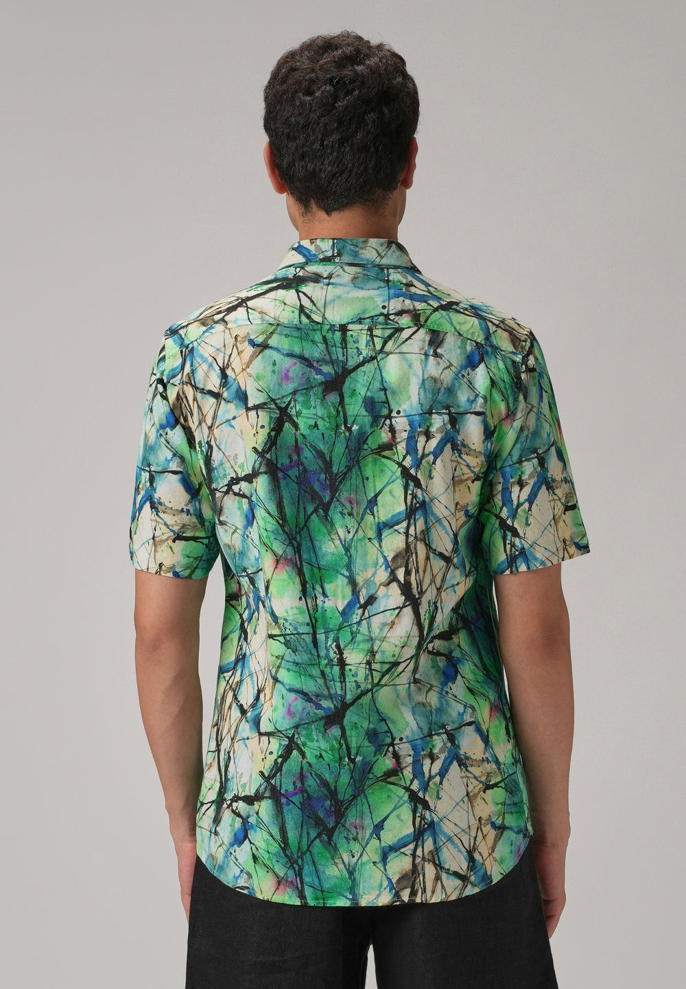 Spatter Green Half Sleeve shirt
