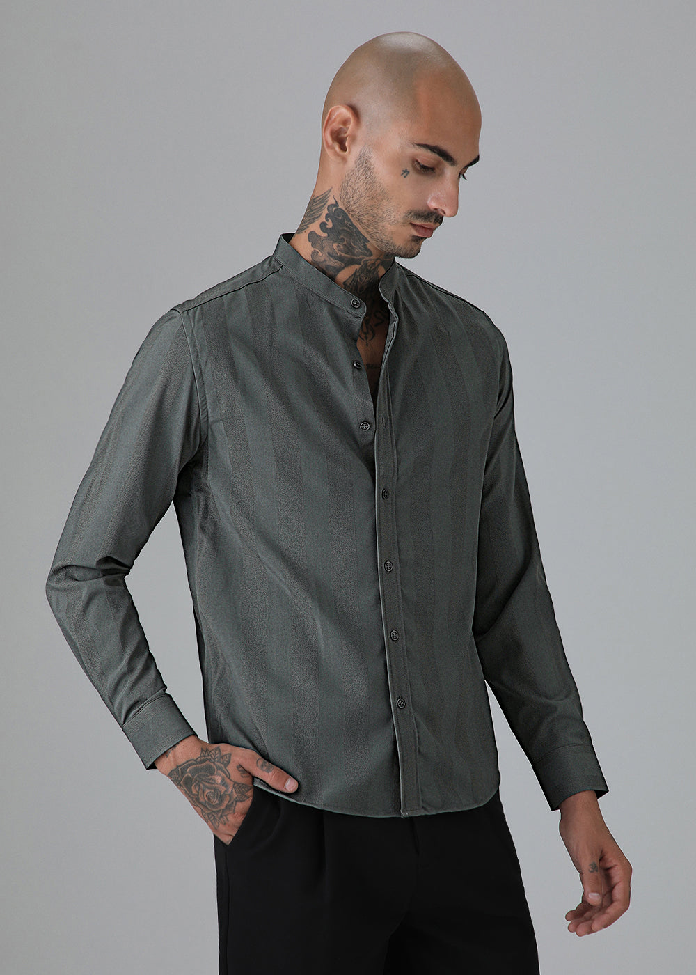 Stealth Grey Shein Patterned Shirt