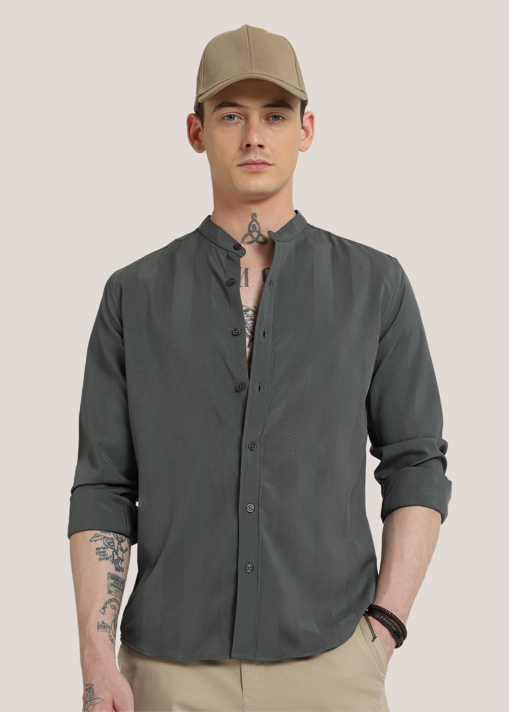 Stealth Grey Shein Patterned Shirt