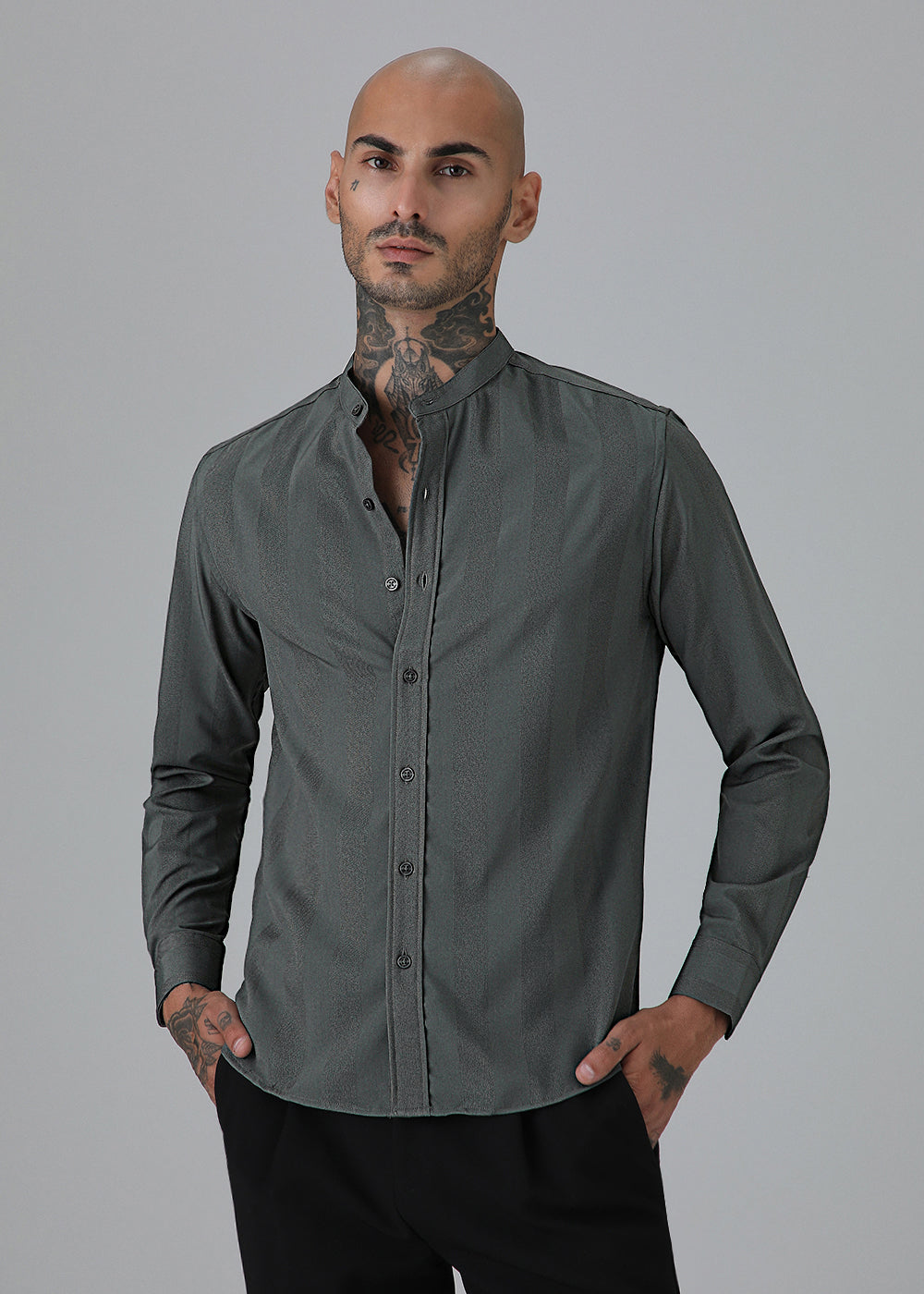 Stealth Grey Shein Patterned Shirt