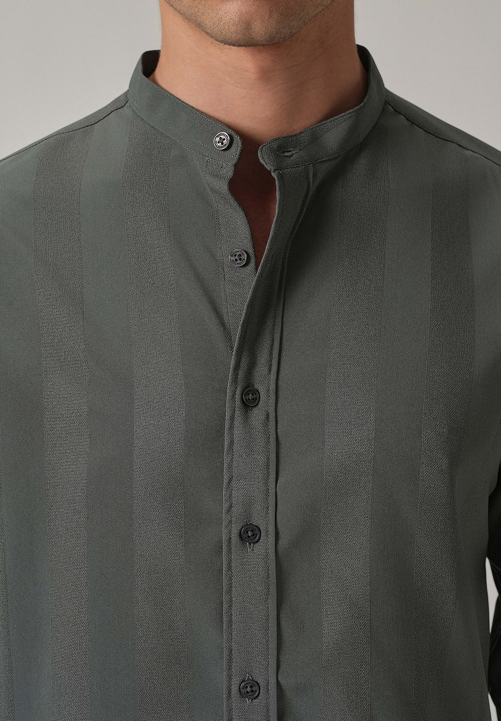 Stealth Grey Plain Shein Patterned Shirt
