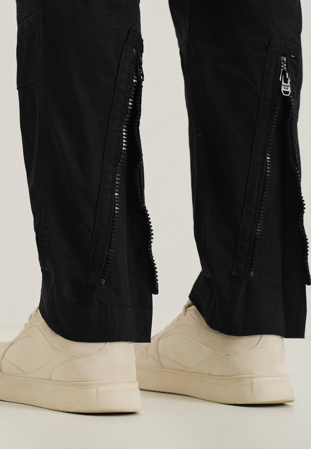 Steezy Black Zipper Cargo Pant