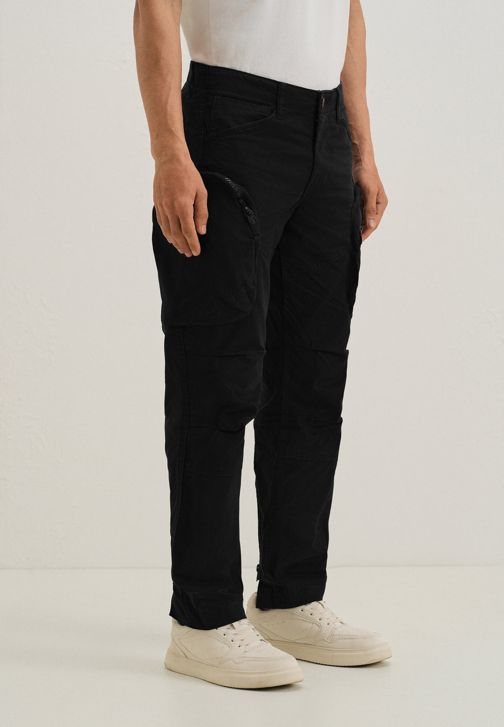 Steezy Black Zipper Cargo Pant