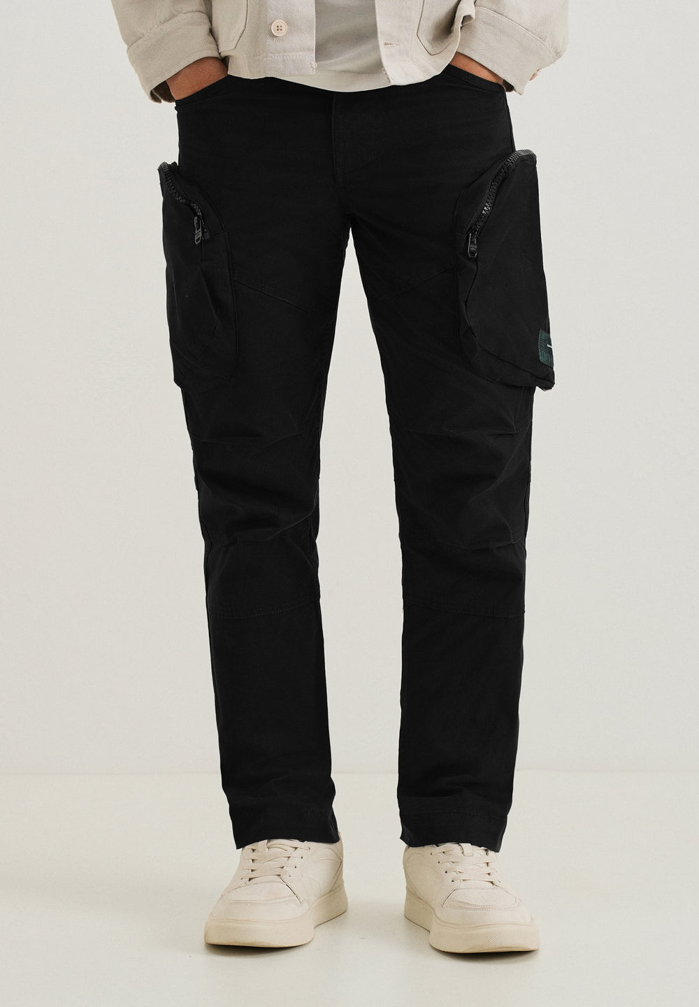 Steezy Black Zipper Cargo Pant