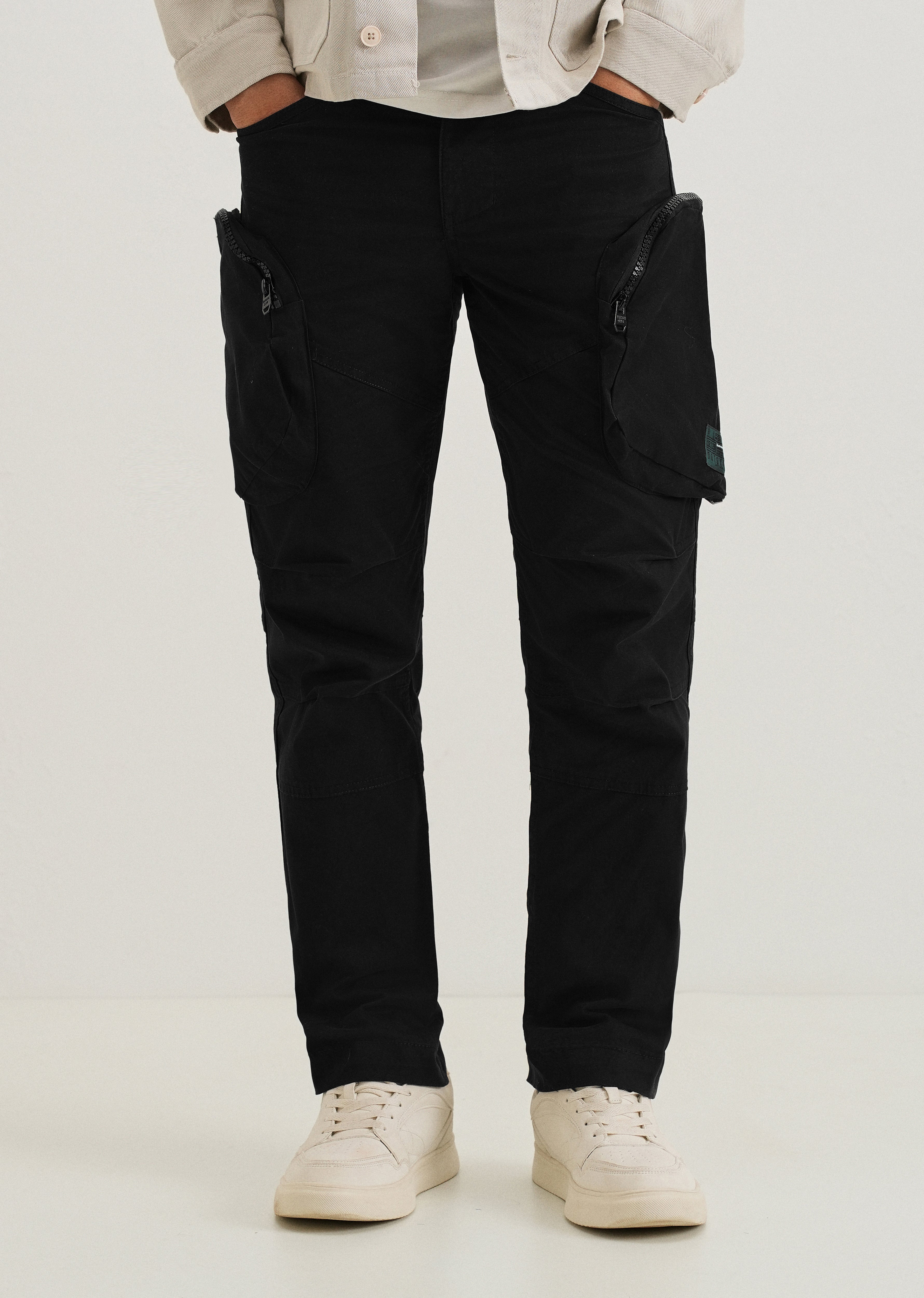 Steezy Black Zipper Cargo Pant