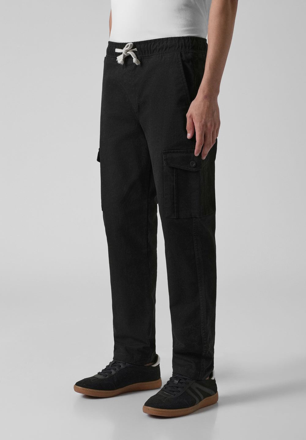 Stone Black Regular Fit Cargo Pant
