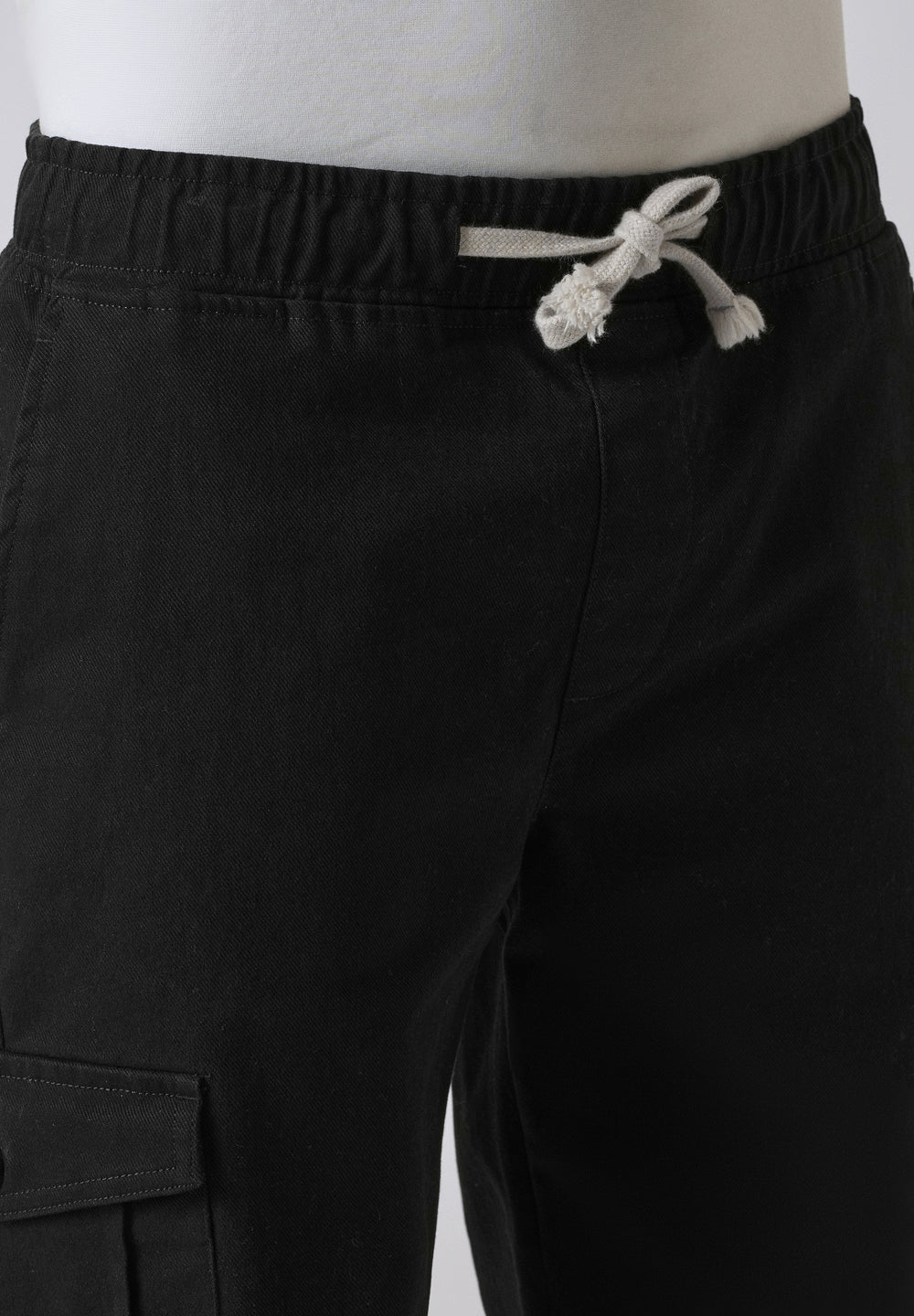 Stone Black Regular Fit Cargo Pant
