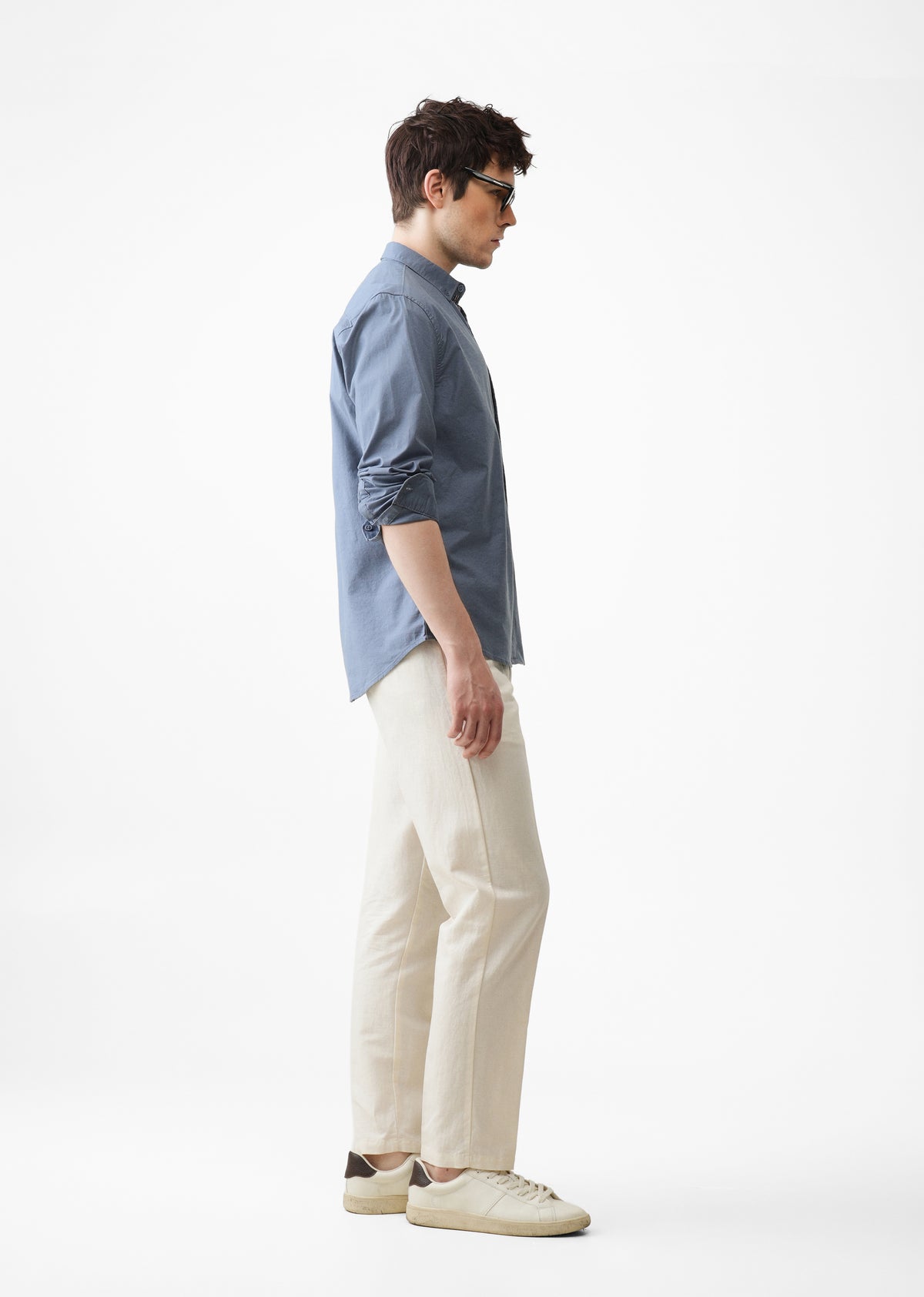 Stone Blue Contrast Placket Shirt