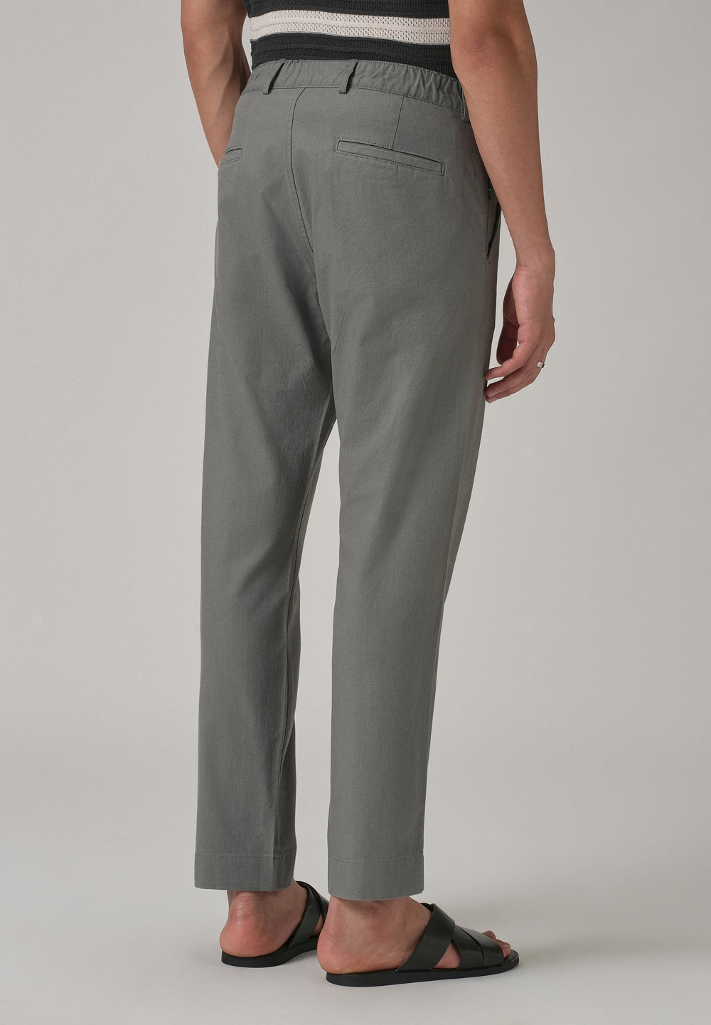 Stone Grey Cotton Trouser