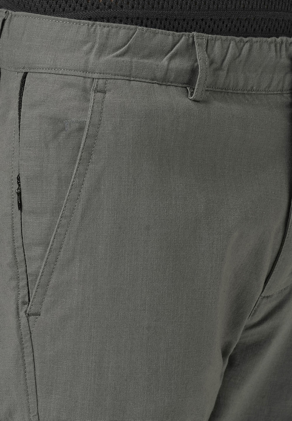 Stone Grey Cotton Trouser