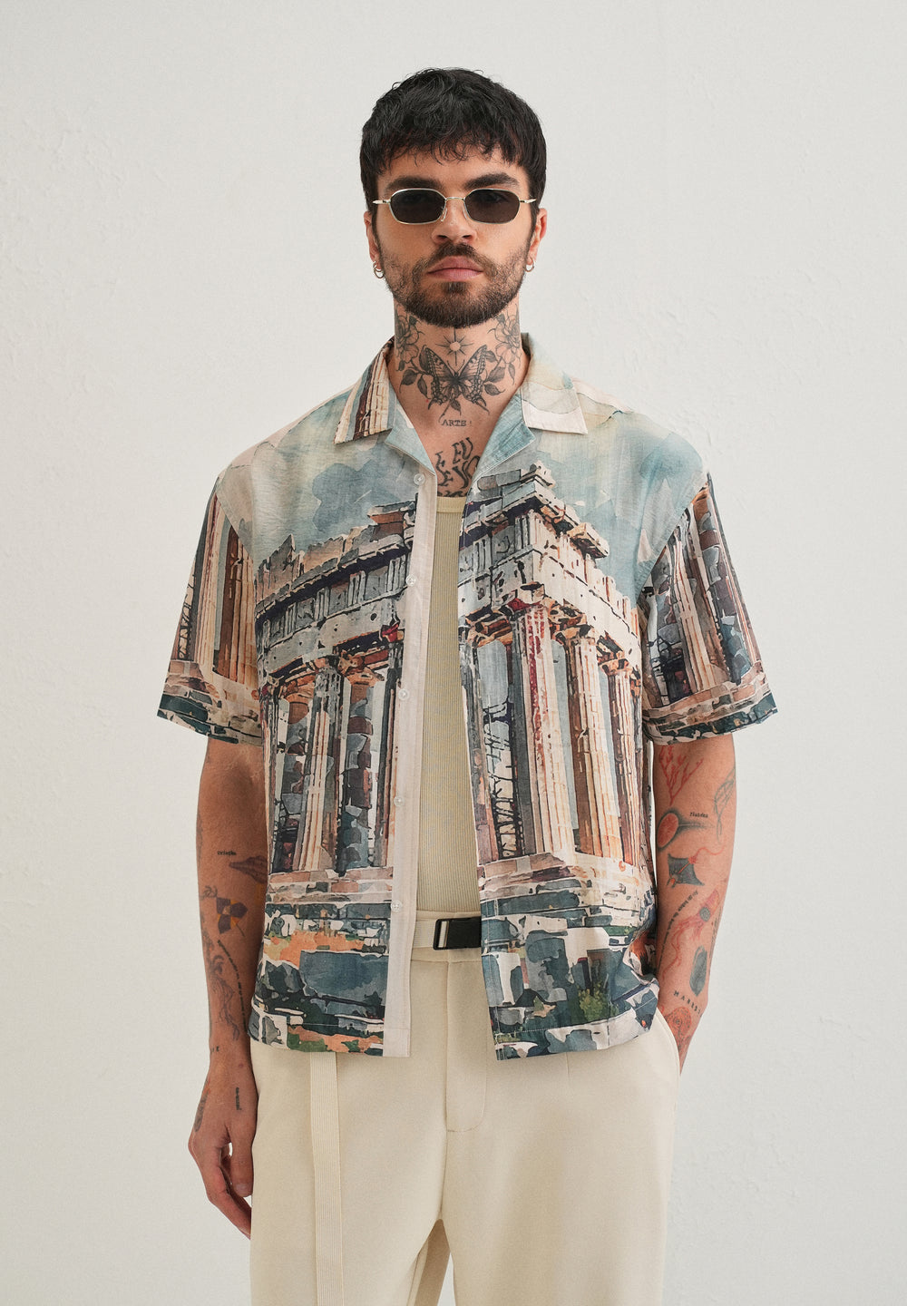 Stone Ruins Placement Print Shirt