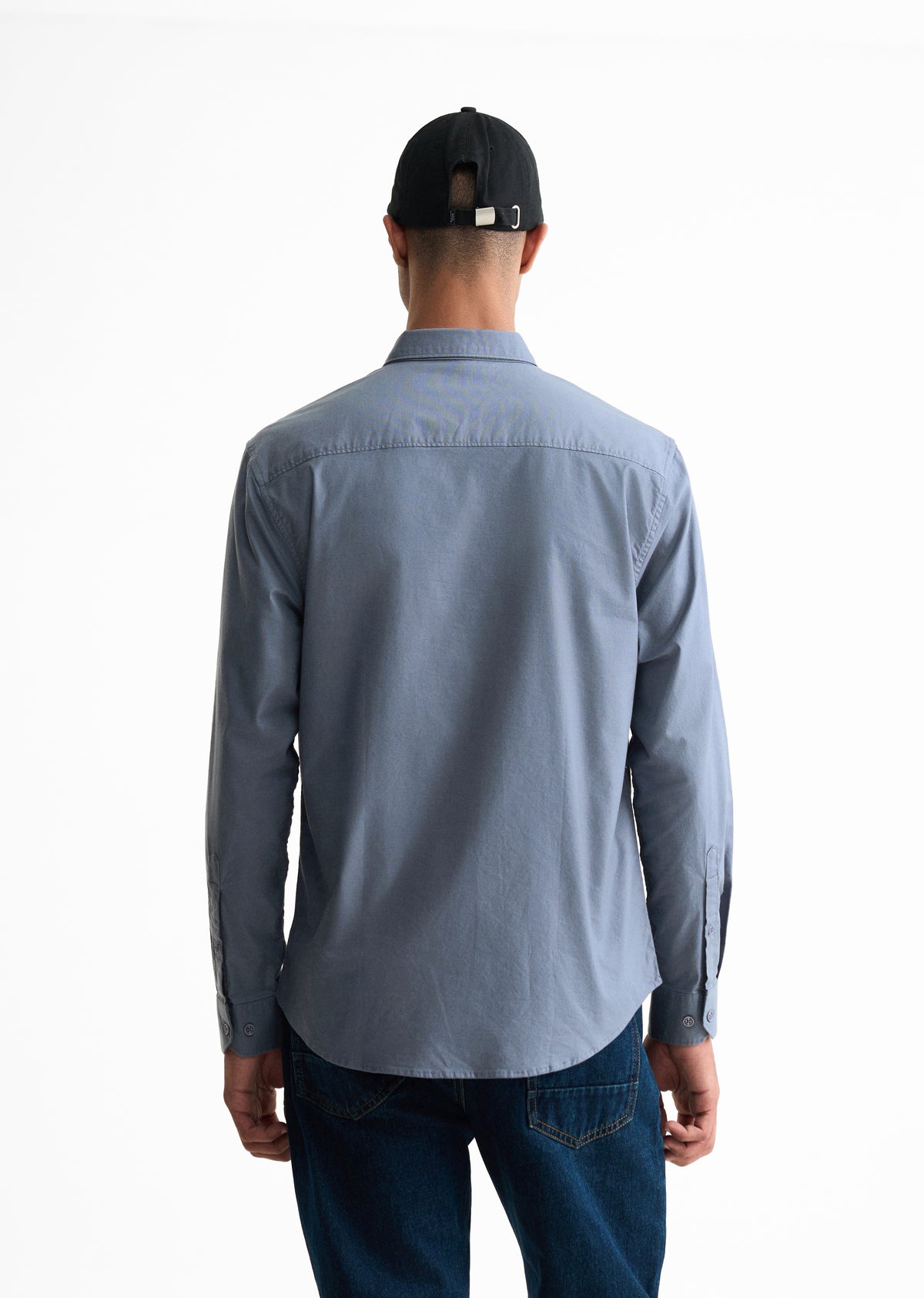 Stone Blue Contrast Placket Shirt