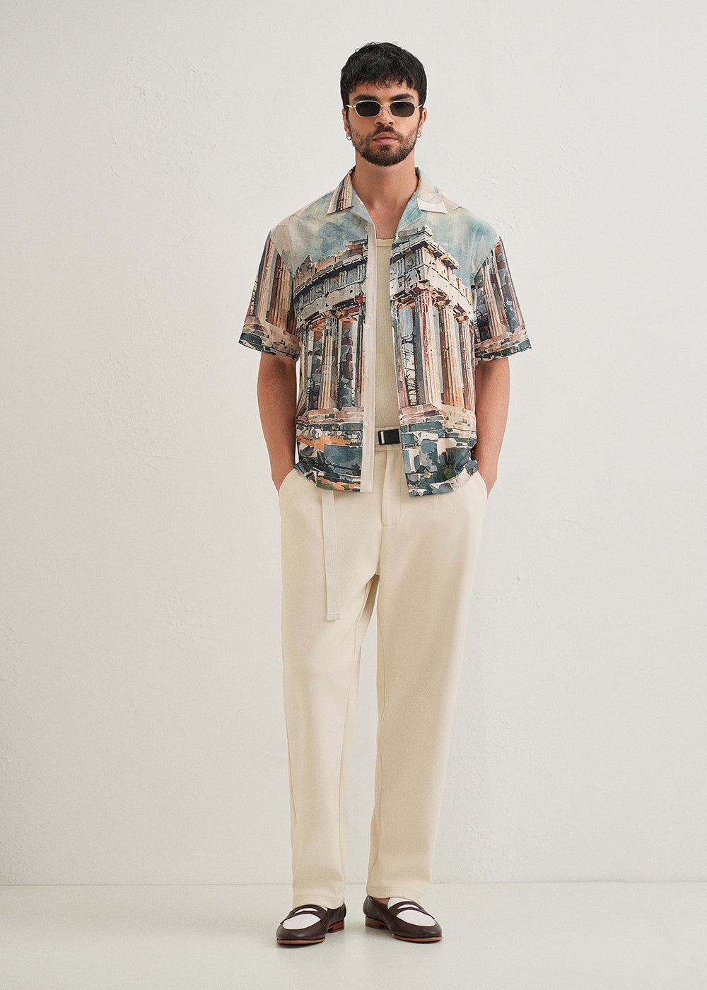 Stone Ruins Placement Print Shirt