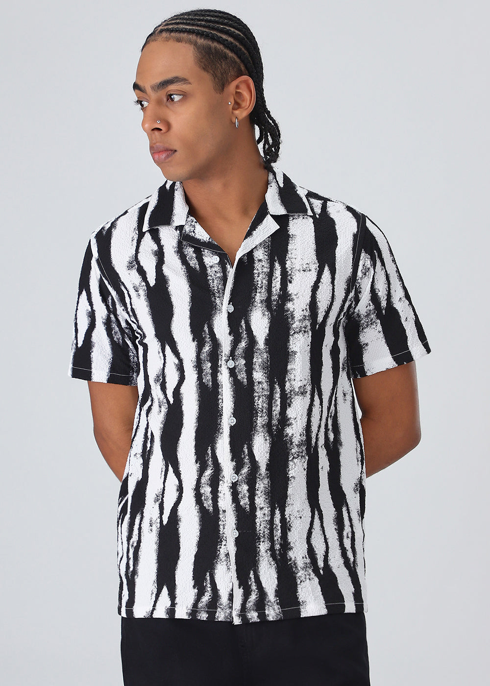 Streak Print Popcorn Shirt