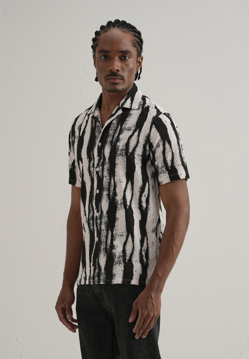 Streak Print Popcorn Shirt