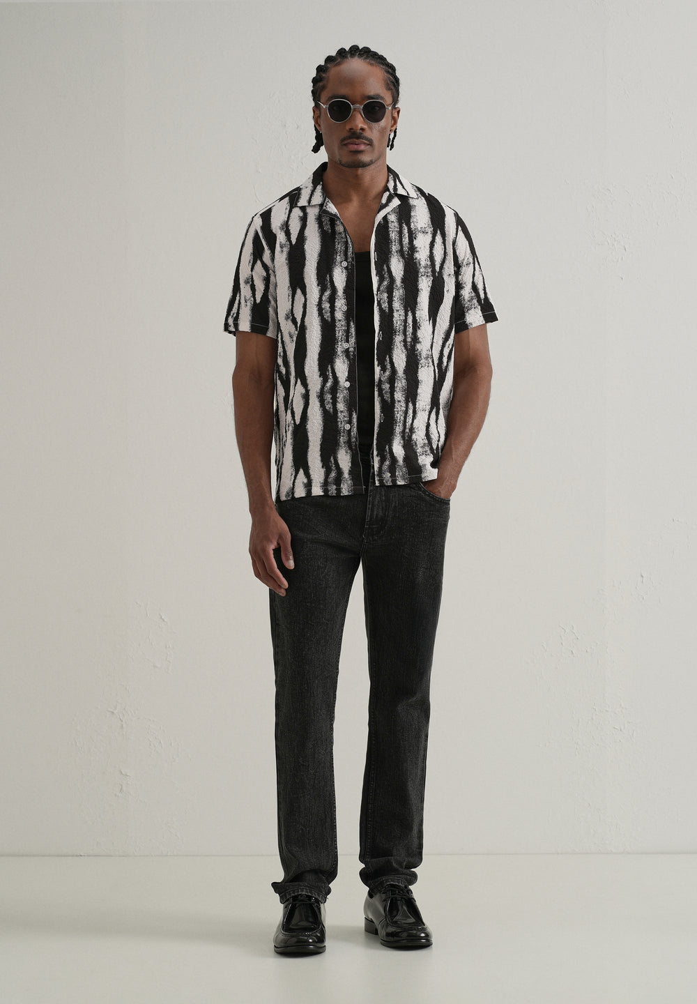 Streak Print Popcorn Shirt