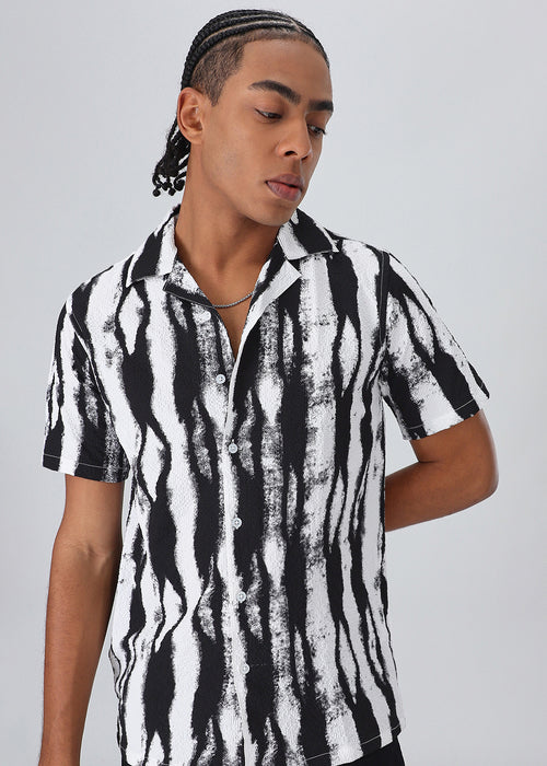 Streak Print Popcorn Shirt