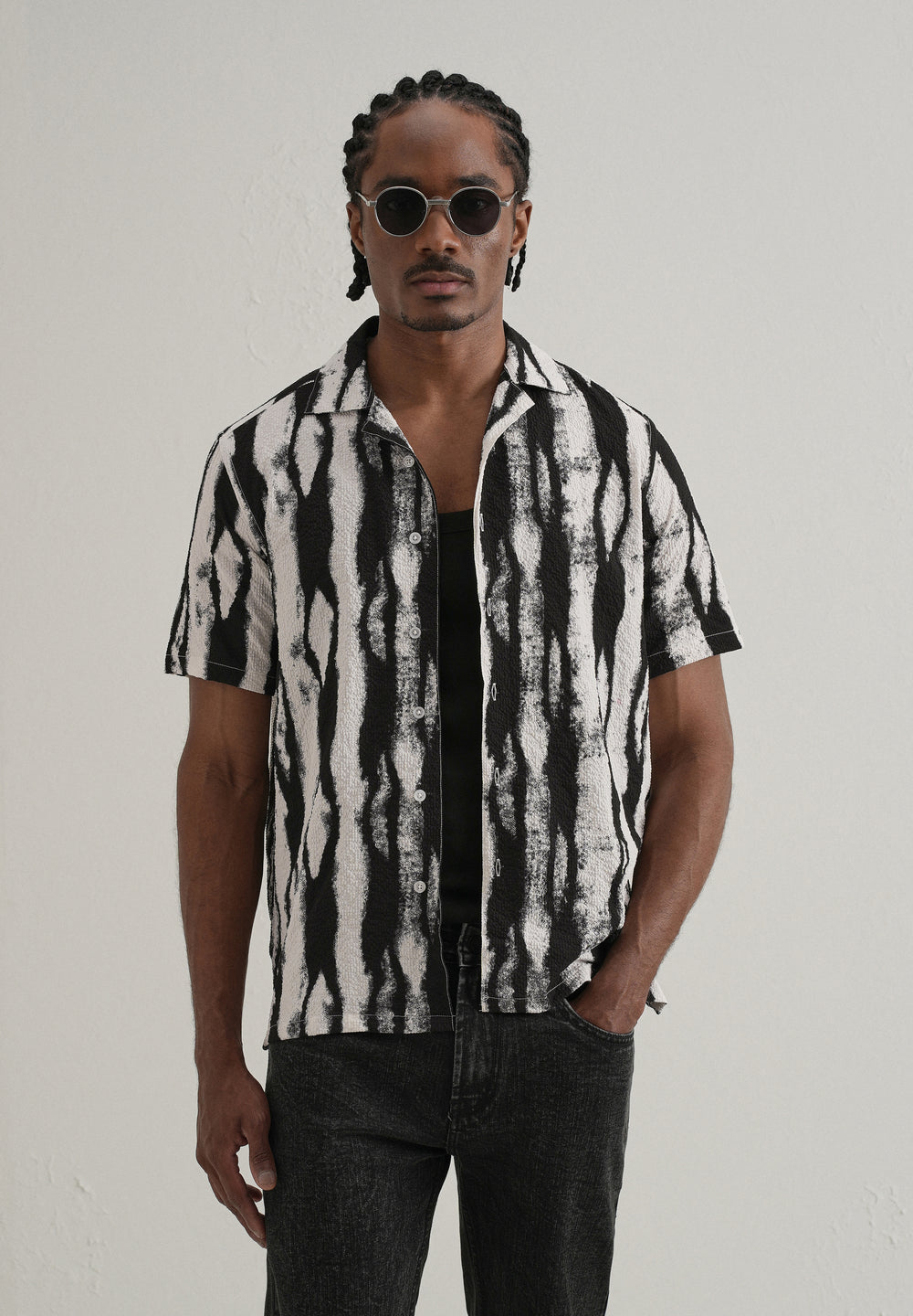 Streak Print Popcorn Shirt