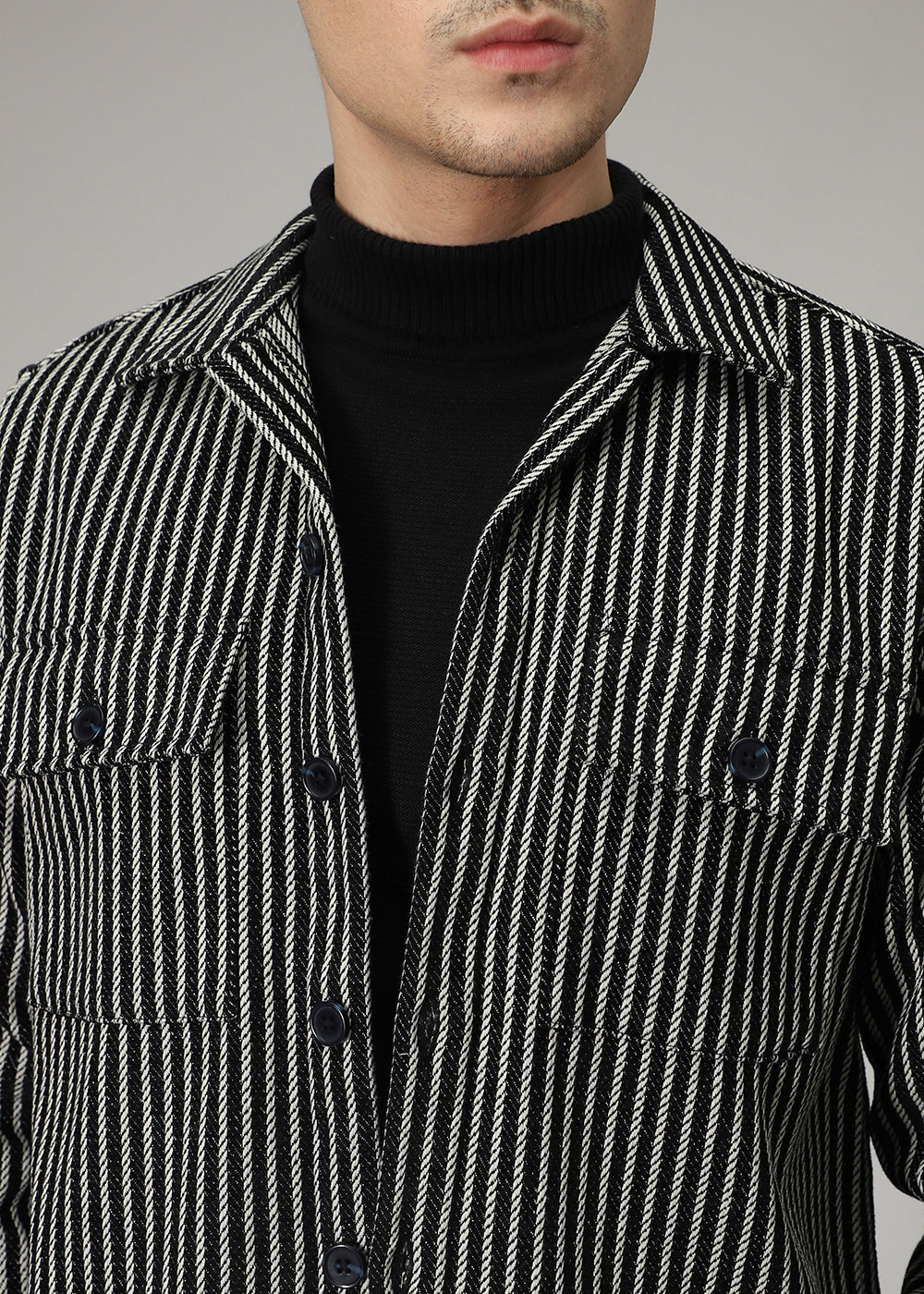 Striped Black Shacket