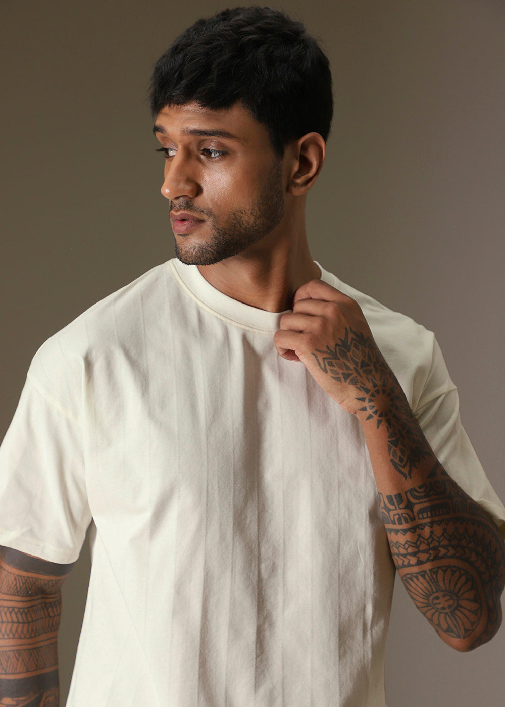 Striped Off White Oversized T-shirt