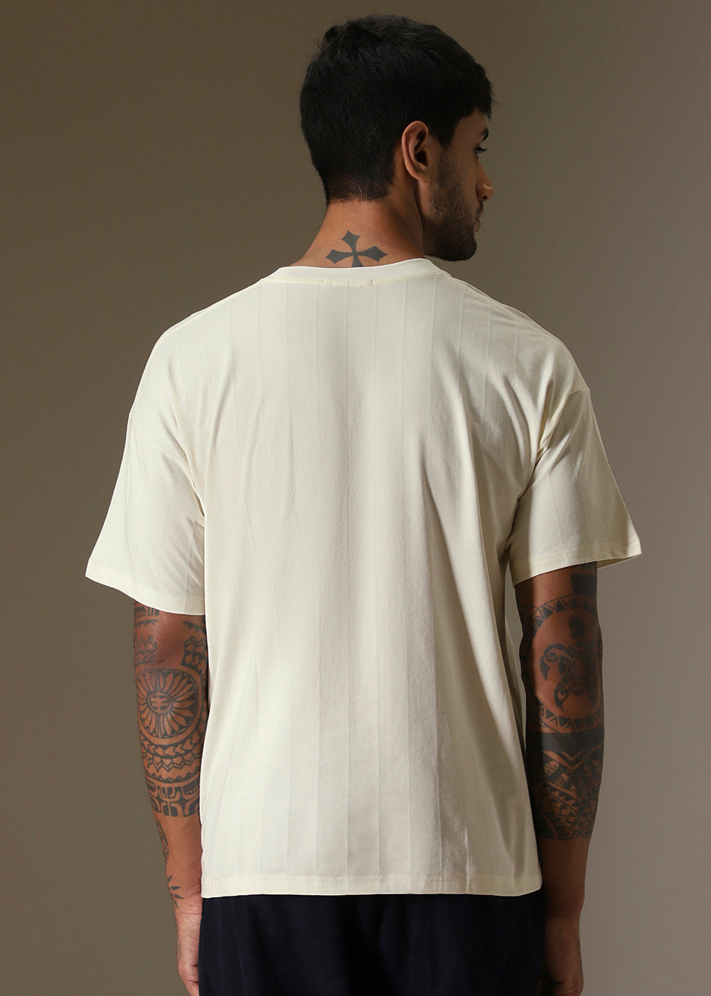 Striped Off White Oversized T-shirt