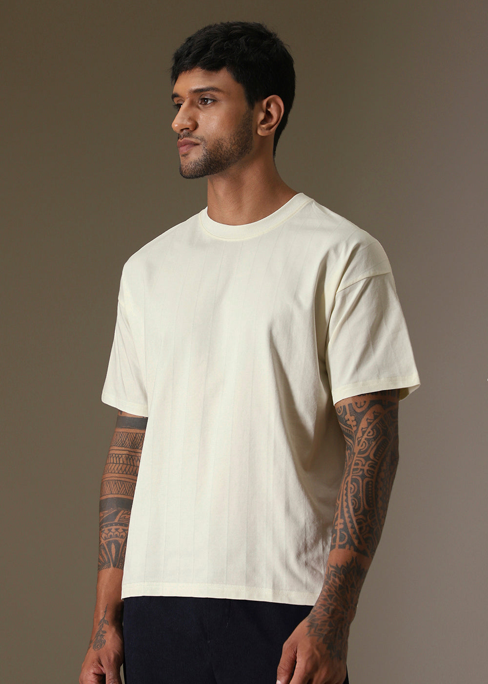 Striped Off White Oversized T-shirt